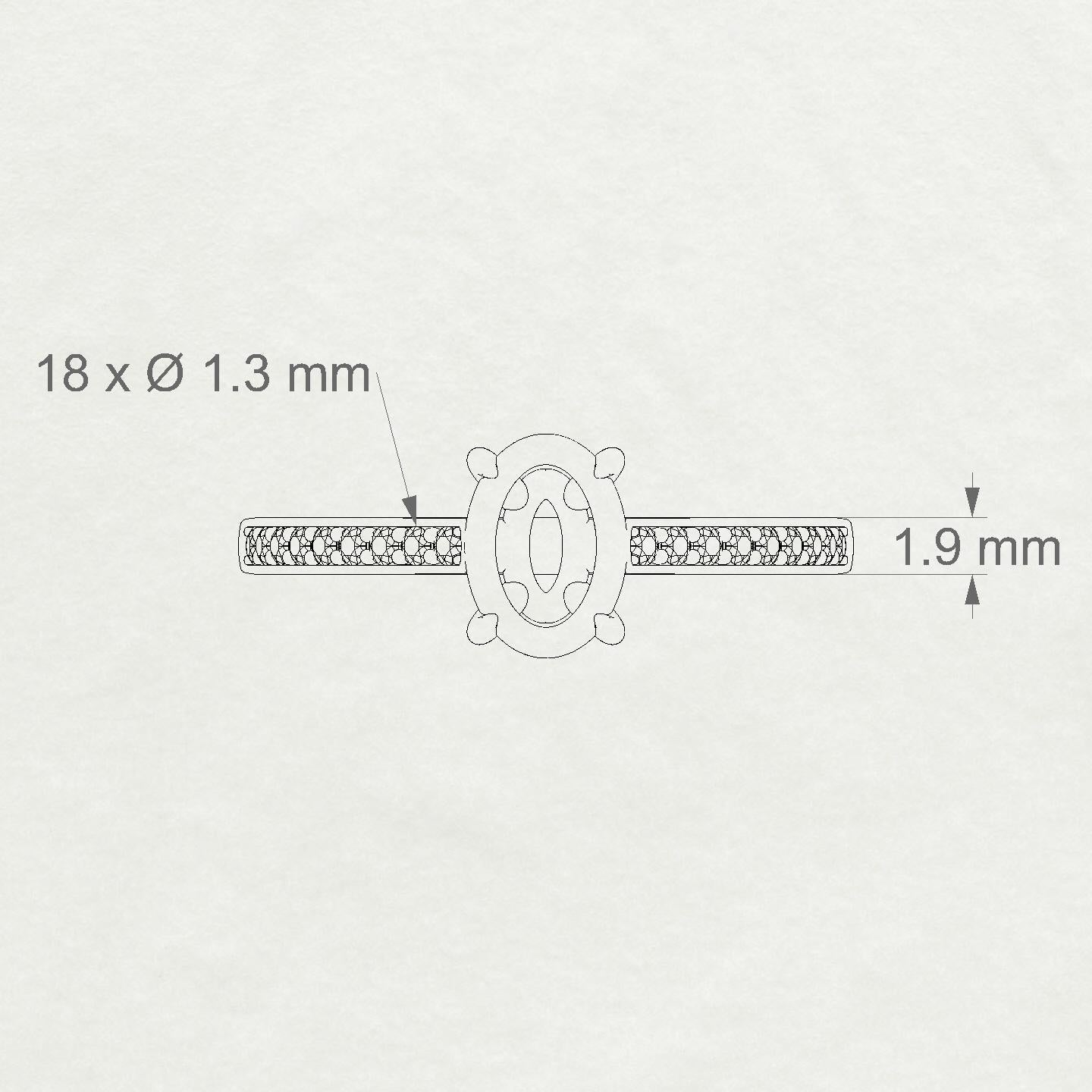 Promise Oval 1-1.99 ct | 18k White Gold Side Stones Ring