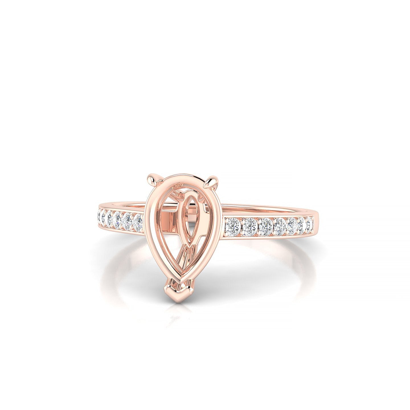 Promise Pear 2-2.99 ct | 18k Rose Gold Side Stones Ring