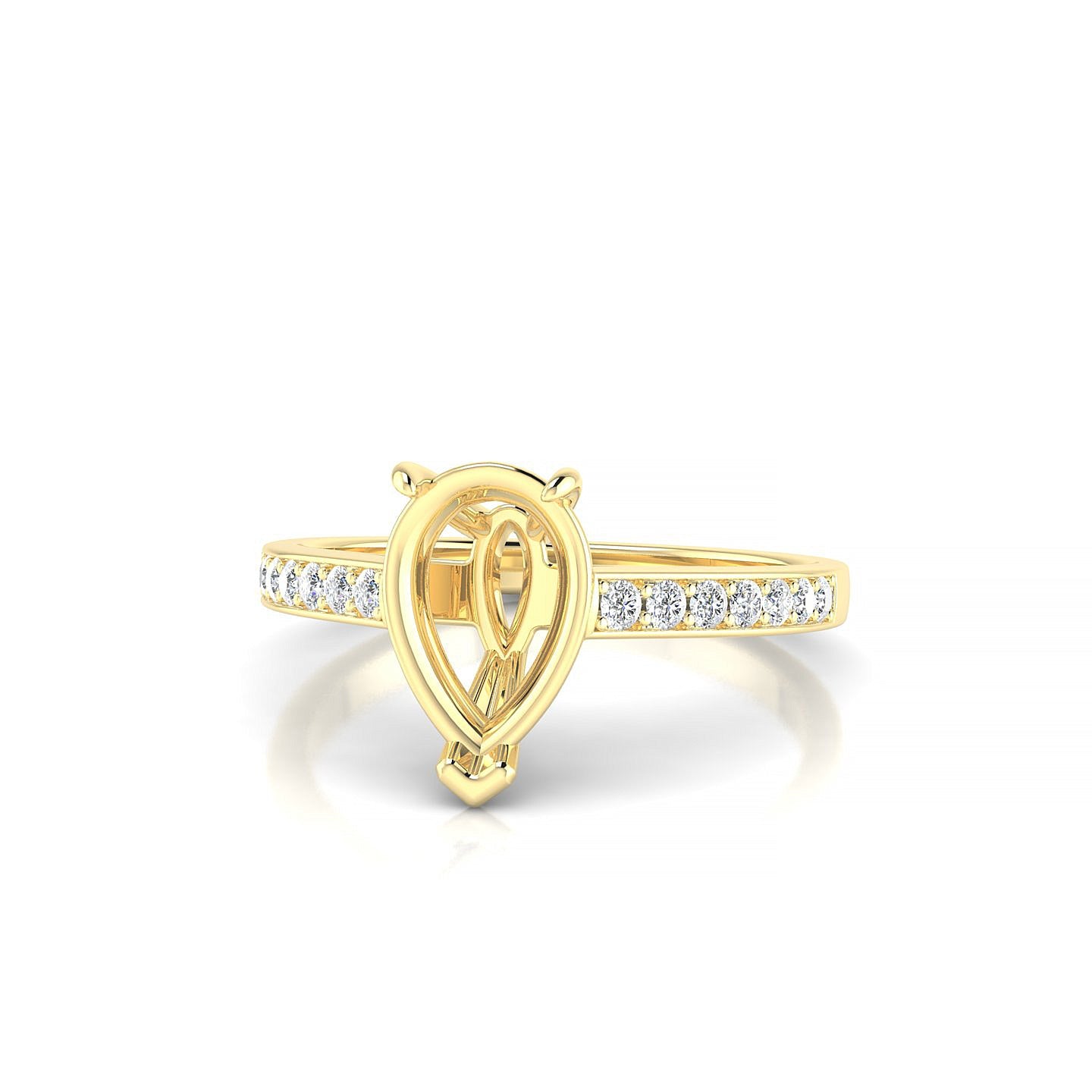 Promise Pear 2-2.99 ct | 18k Yellow Gold Side Stones Ring