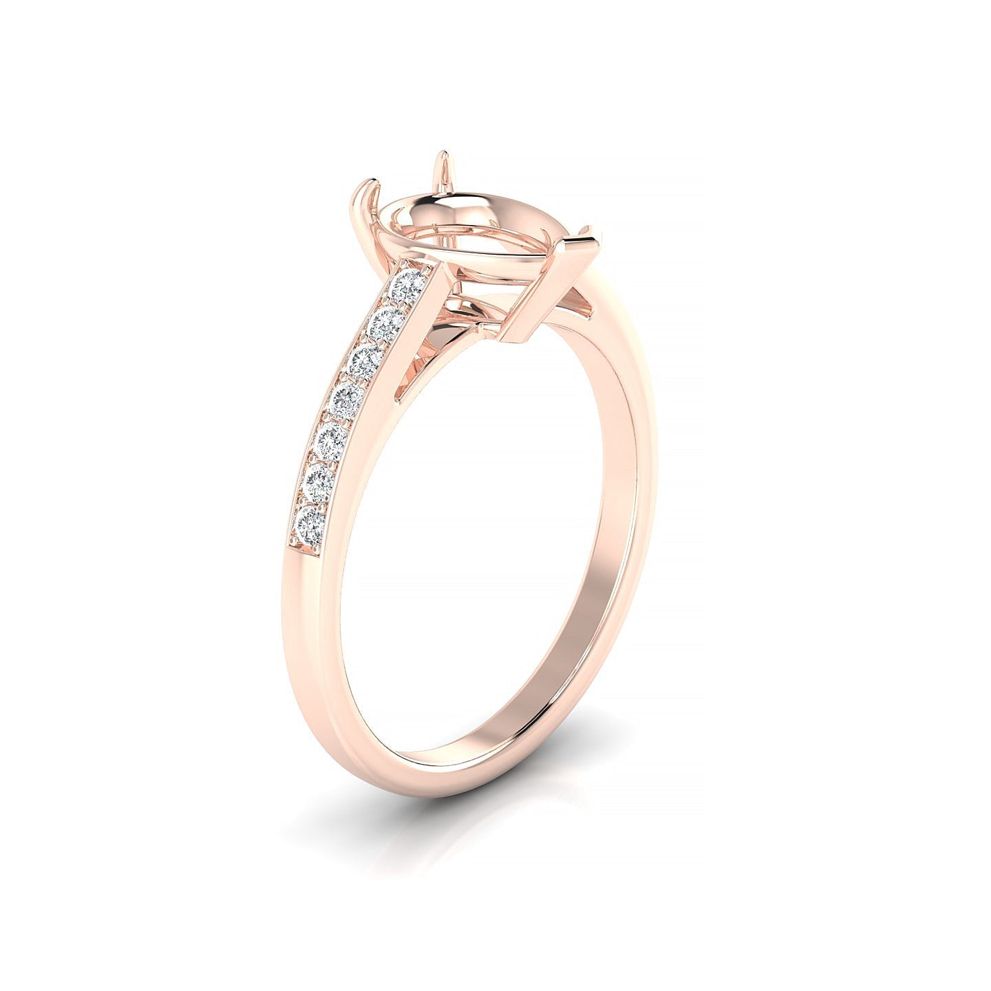Promise Pear 2-2.99 ct | 18k Rose Gold Side Stones Ring