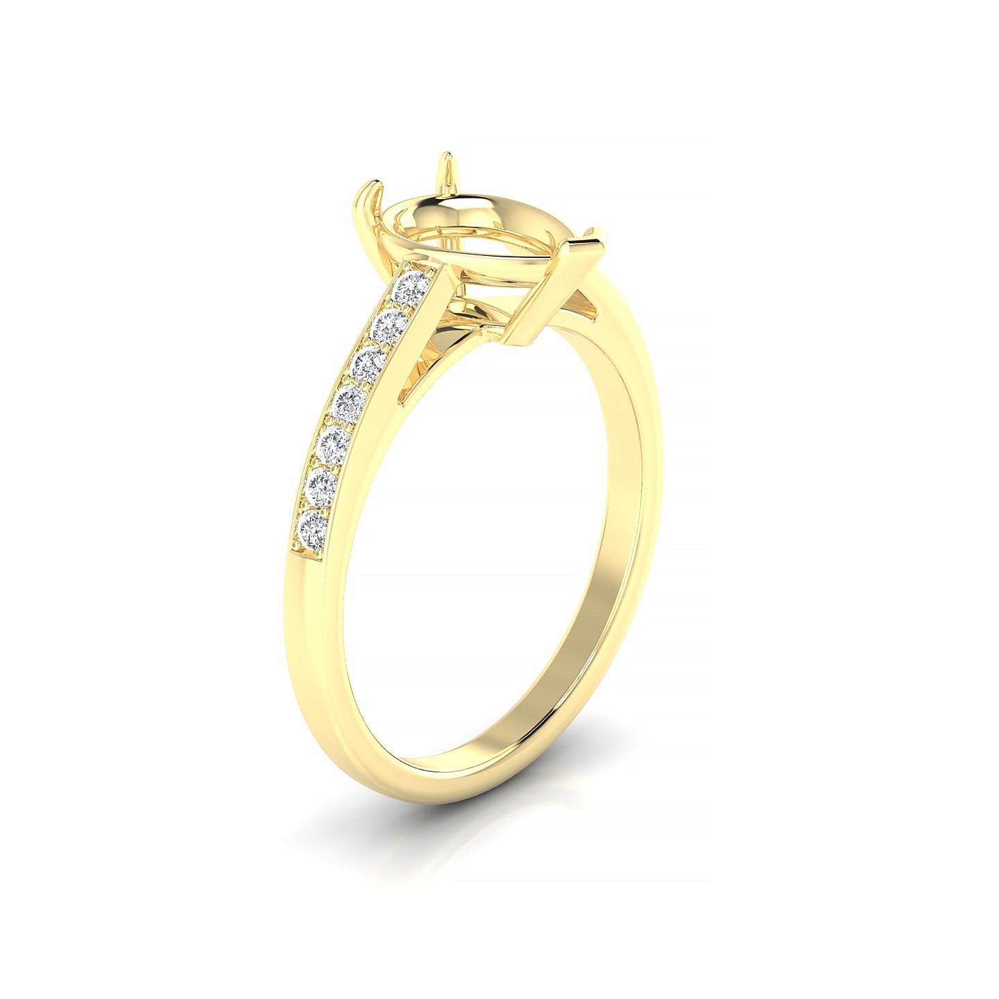 Promise Pear 2-2.99 ct | 18k Yellow Gold Side Stones Ring
