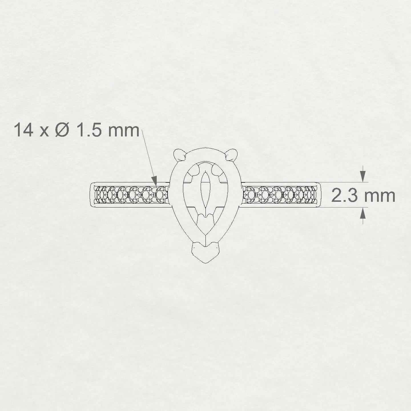 Promise Pear 2-2.99 ct | 18k Yellow Gold Side Stones Ring