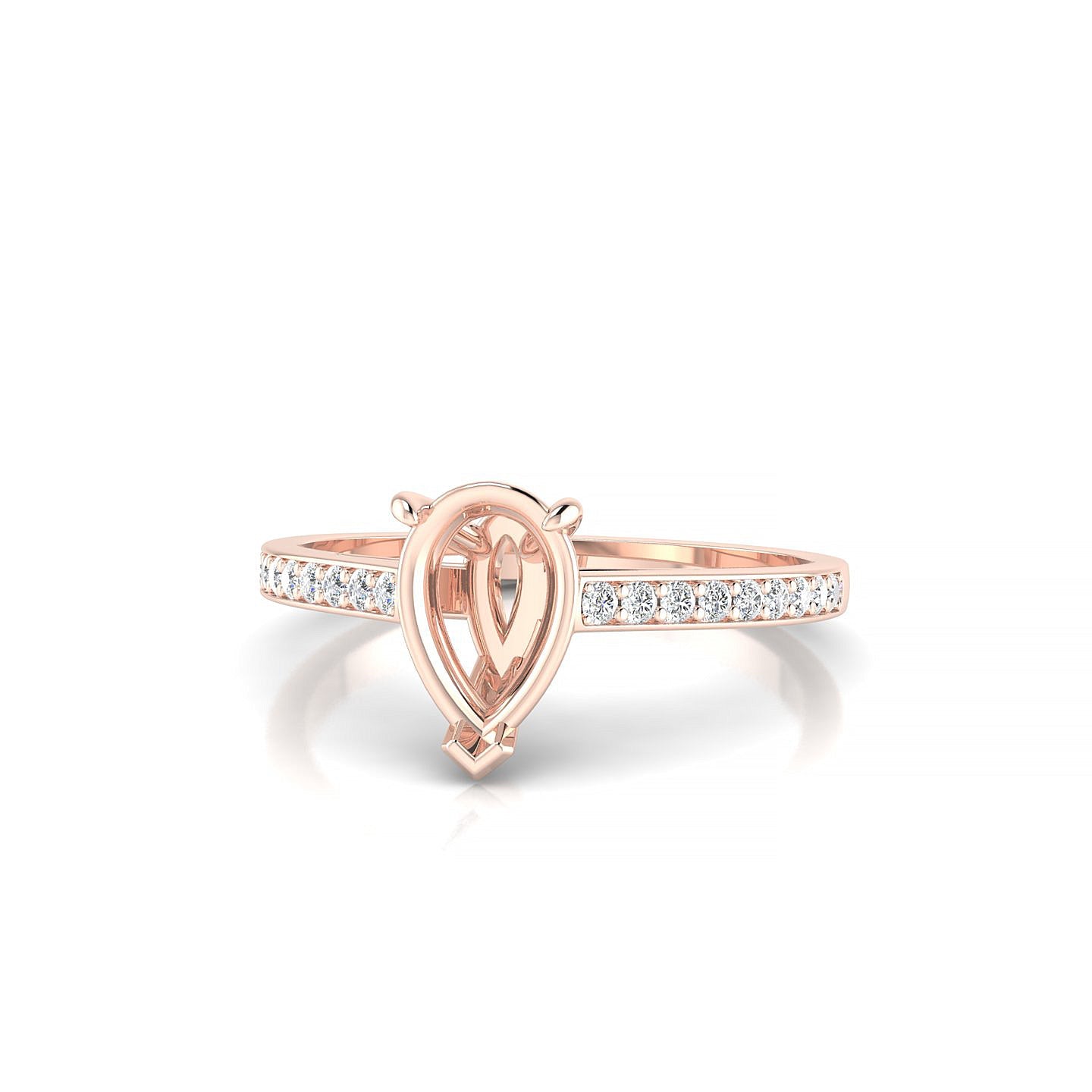 Promise Pear 1-1.99 ct | 18k Rose Gold Side Stones Ring