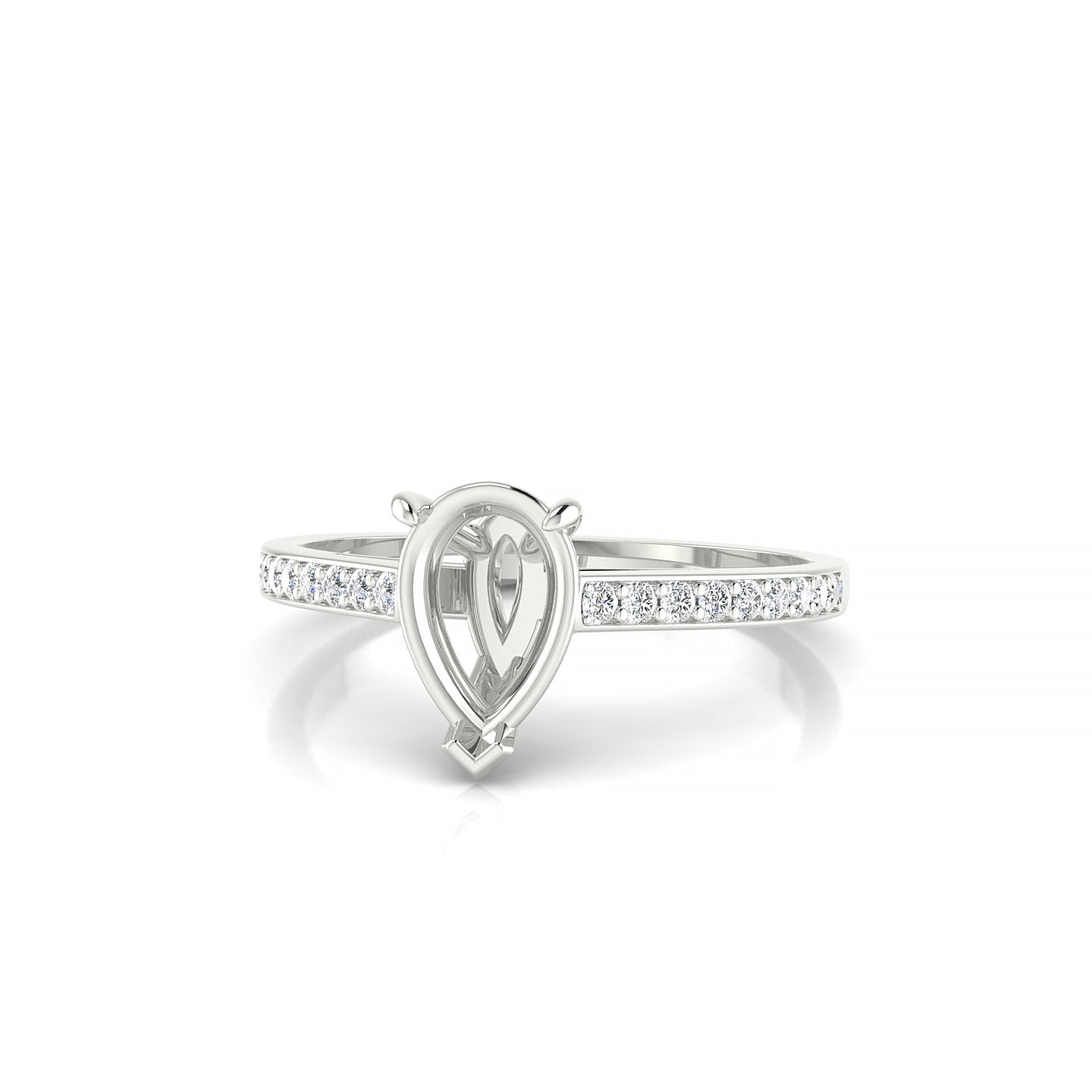 Promise Pear 1-1.99 ct | 18k White Gold Side Stones Ring