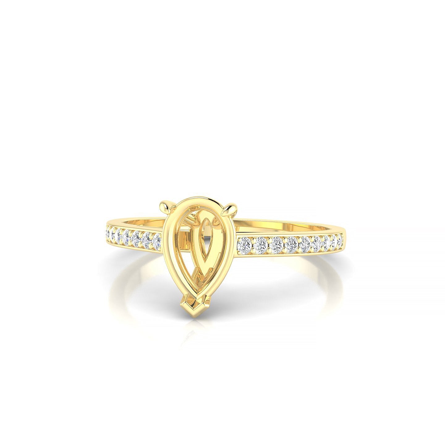 Promise Pear 1-1.99 ct | 18k Yellow Gold Side Stones Ring