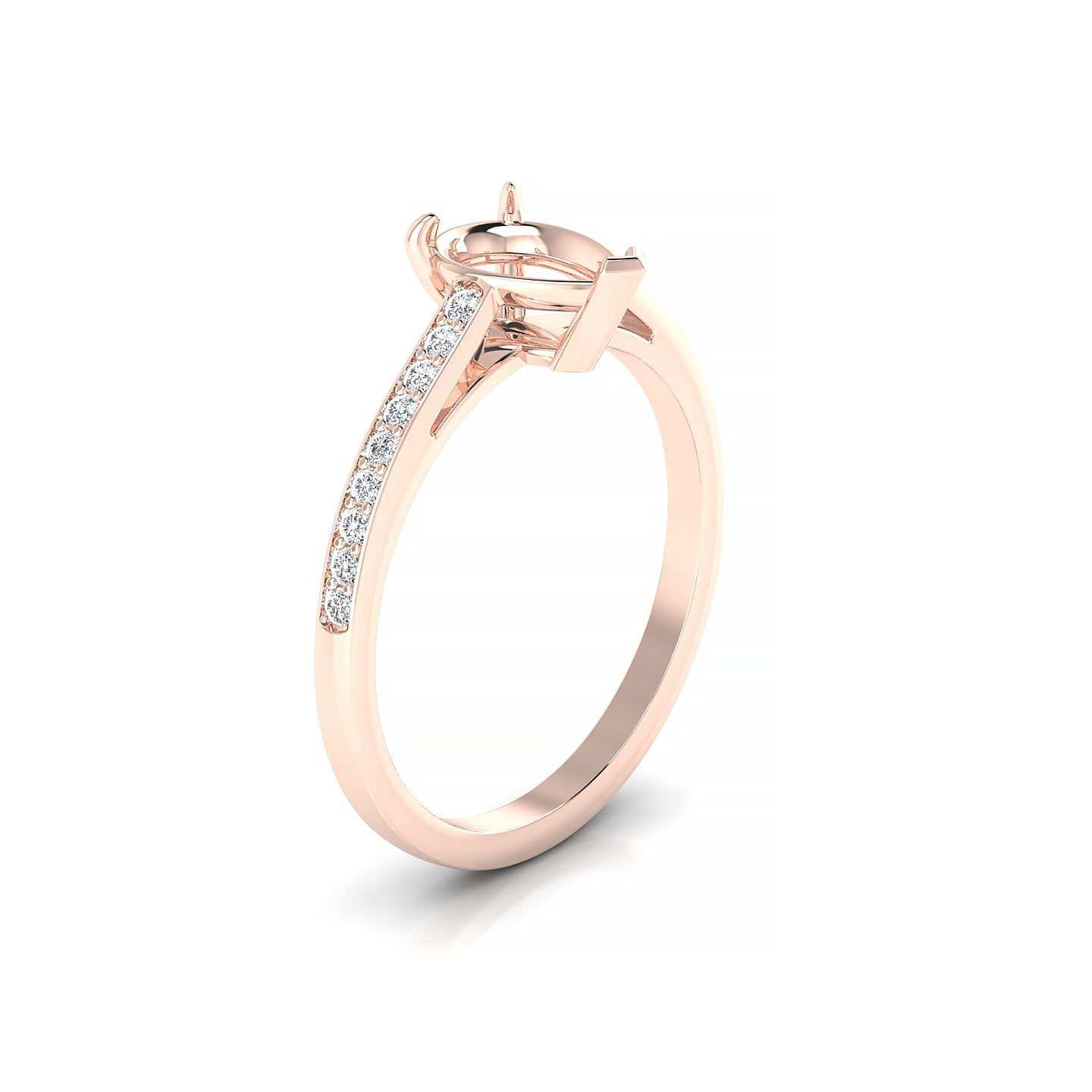 Promise Pear 1-1.99 ct | 18k Rose Gold Side Stones Ring