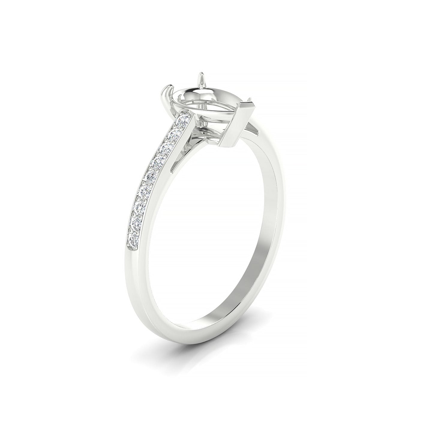 Promise Pear 1-1.99 ct | 18k White Gold Side Stones Ring