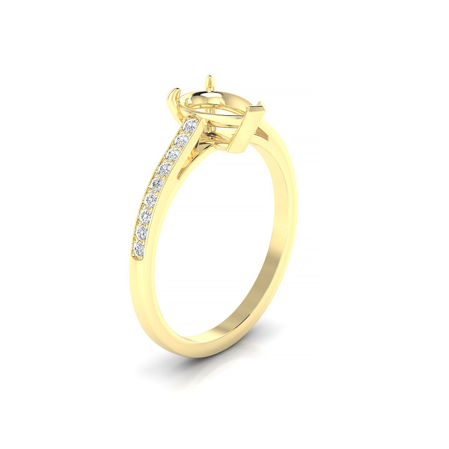 Promise Pear 1-1.99 ct | 18k Yellow Gold Side Stones Ring