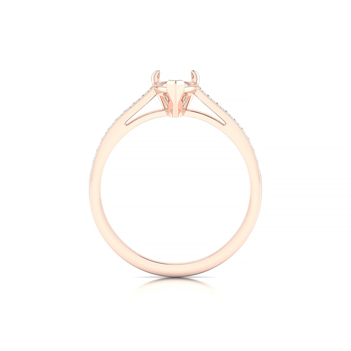 Promise Pear 1-1.99 ct | 18k Rose Gold Side Stones Ring