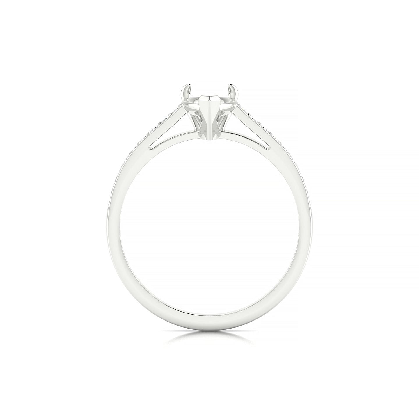 Promise Pear 1-1.99 ct | 18k White Gold Side Stones Ring