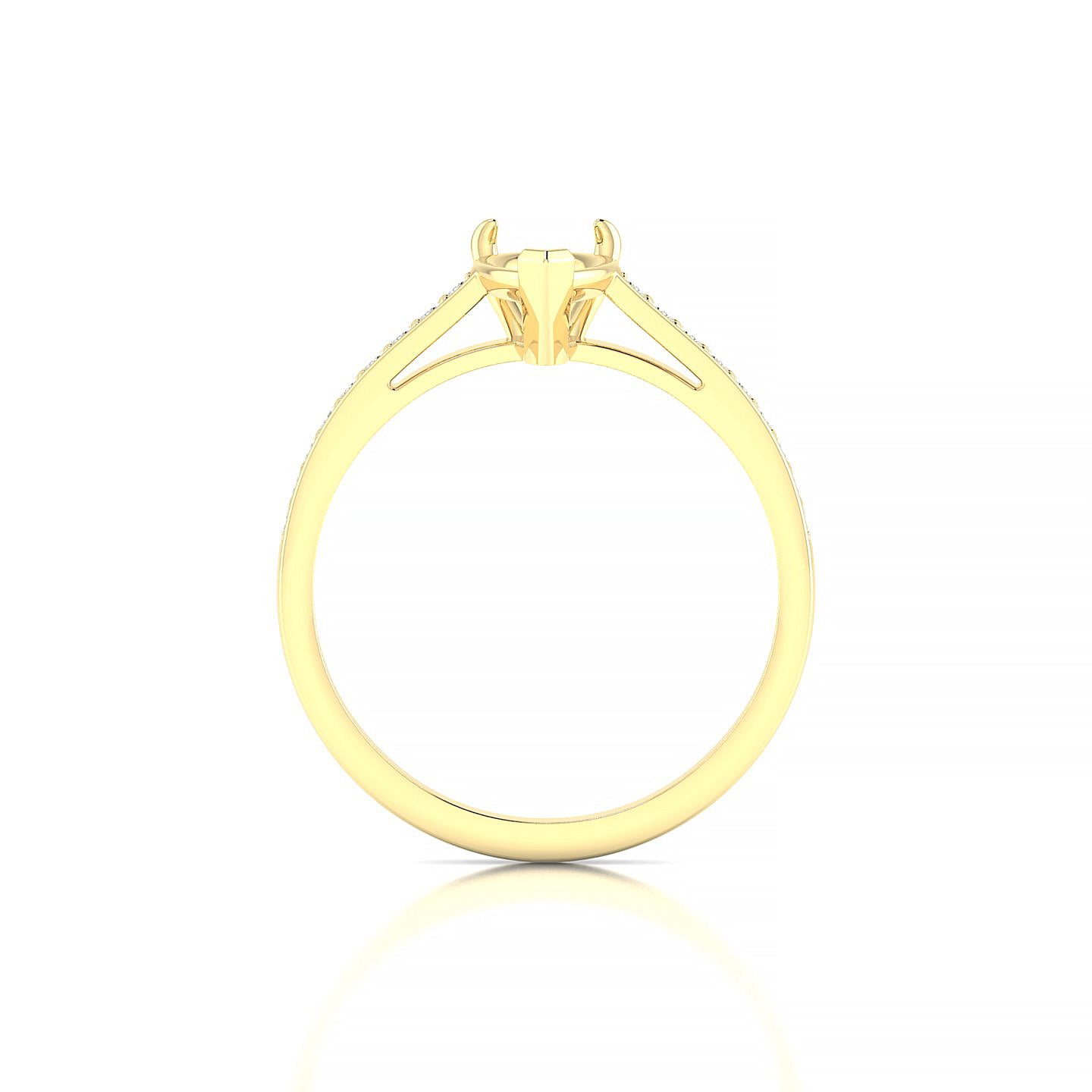 Promise Pear 1-1.99 ct | 18k Yellow Gold Side Stones Ring