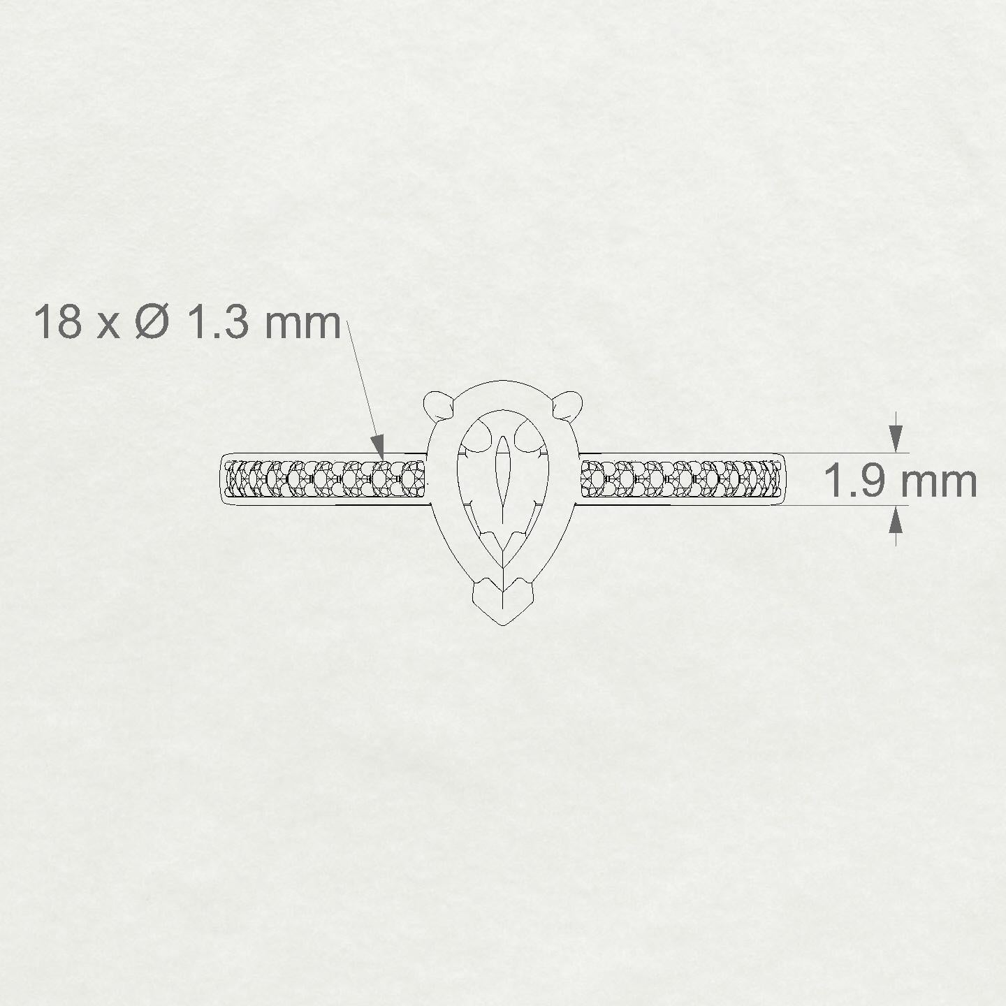 Promise Pear 1-1.99 ct | 18k Rose Gold Side Stones Ring