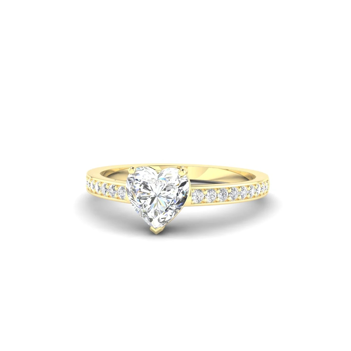 Promise | 18k Yellow Gold 5.5 mm Heart Diamond Ring