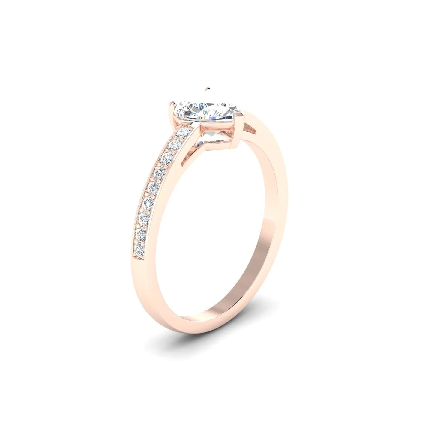 Promise | 18k Rose Gold 5.5 mm Heart Diamond Ring