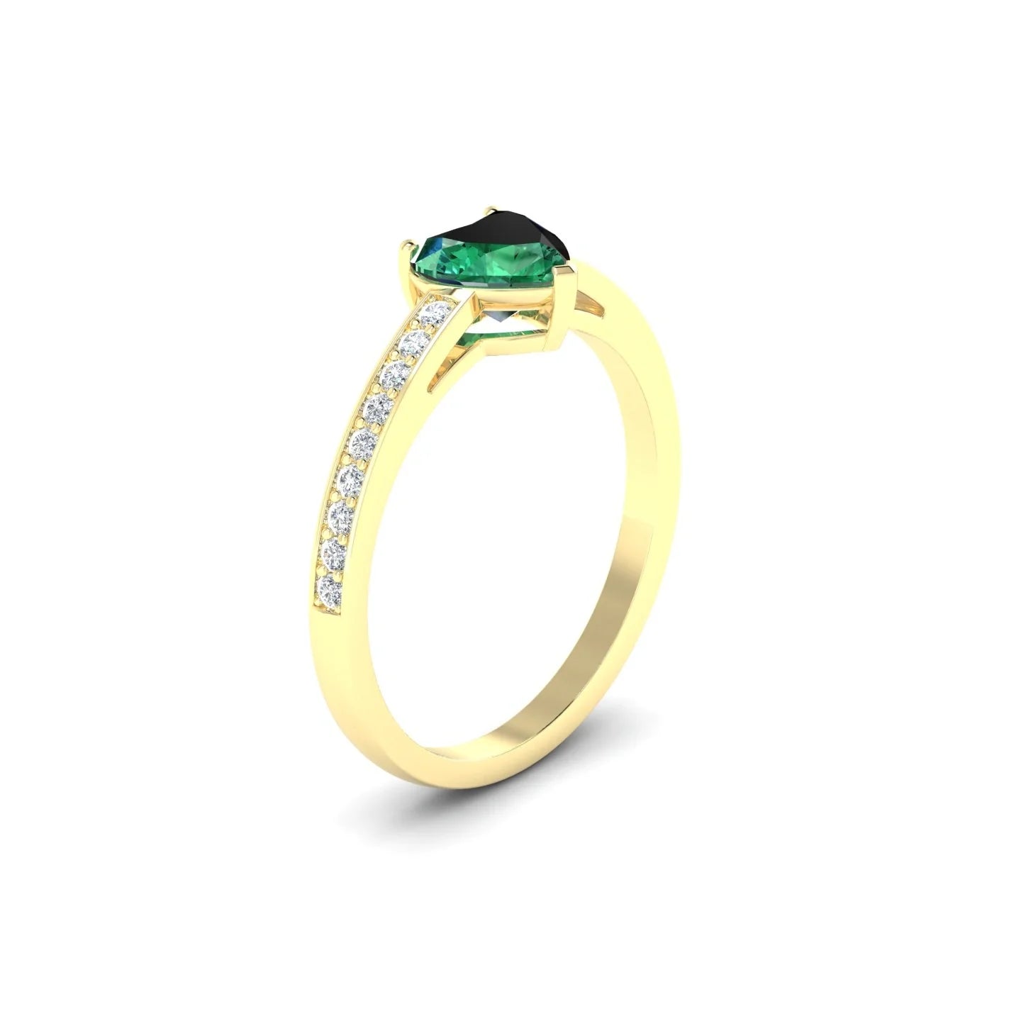 Promise | 18k Yellow Gold 5.5 mm Heart Emerald Ring
