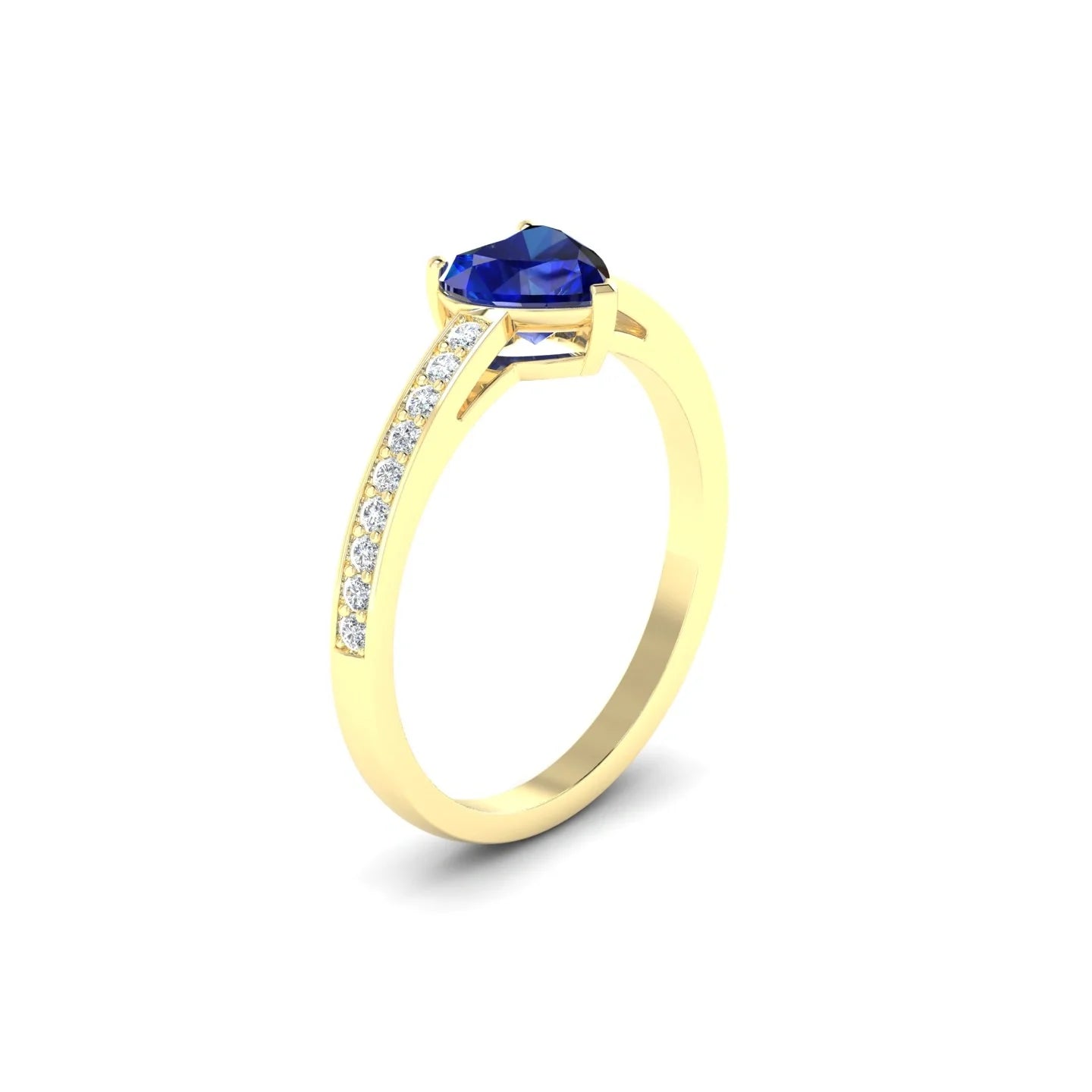 Promise | 18k Yellow Gold 5.5 mm Heart Sapphire Ring