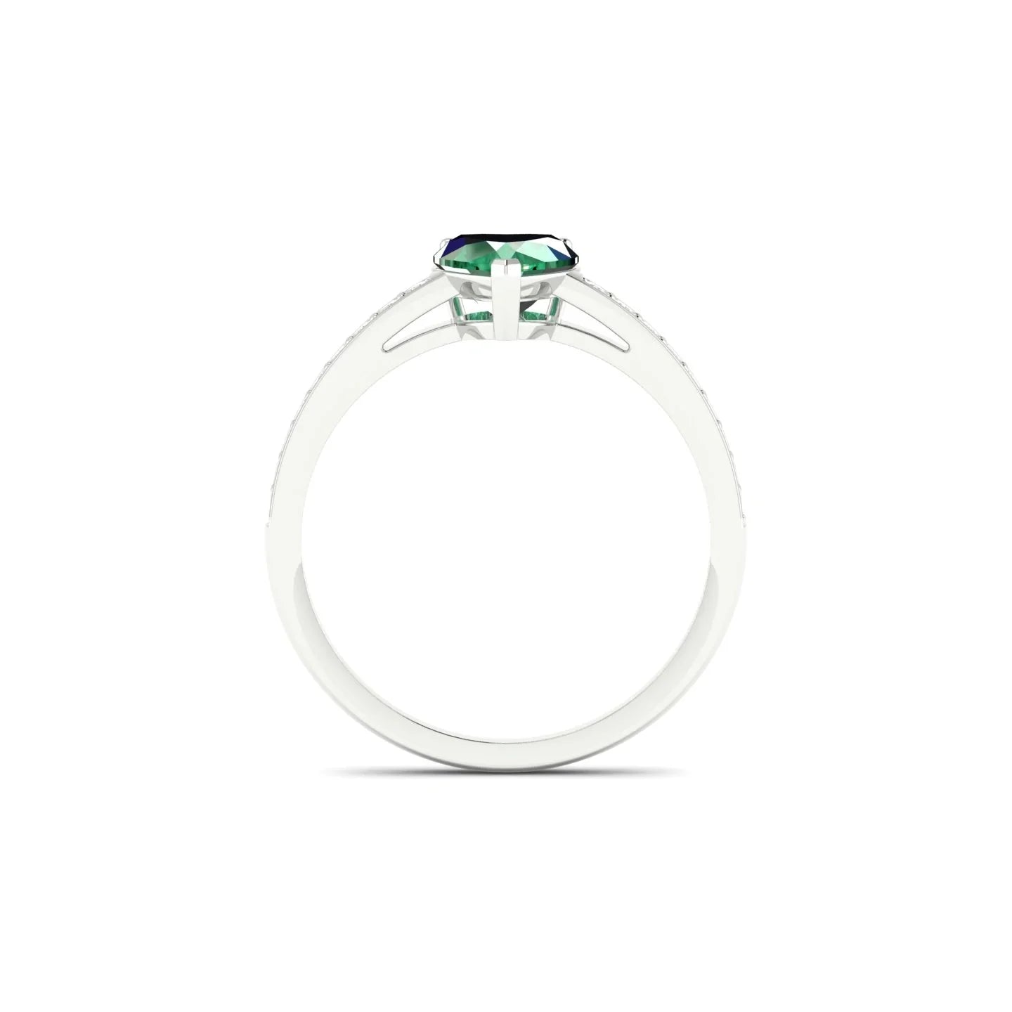 Promise | 18k White Gold 5.5 mm Heart Emerald Ring