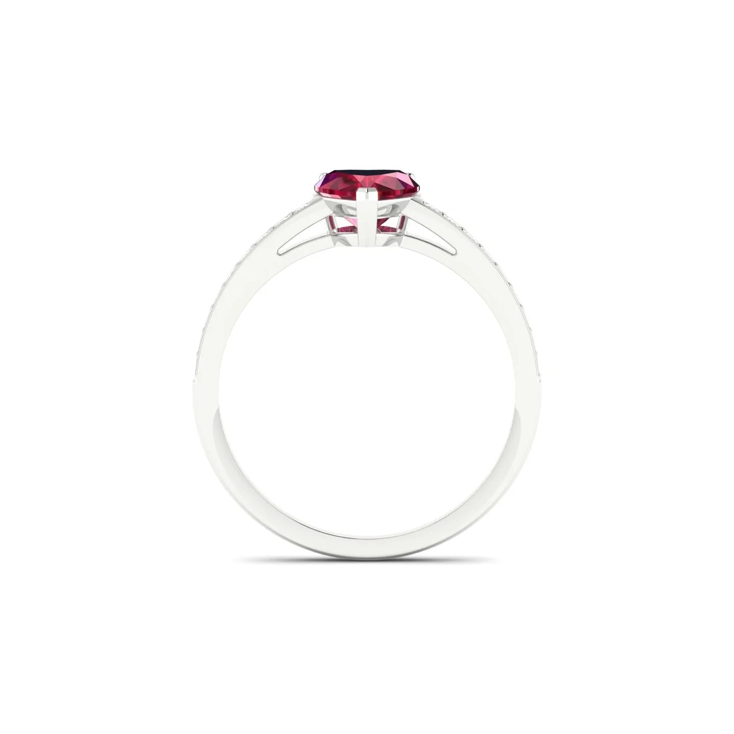 Promise | 18k White Gold 5.5 mm Heart Ruby Ring