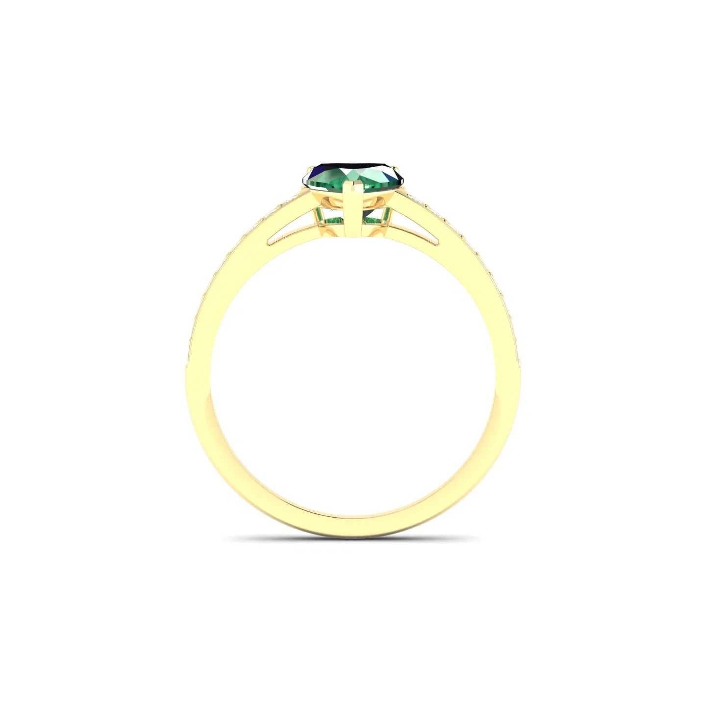 Promise | 18k Yellow Gold 5.5 mm Heart Emerald Ring