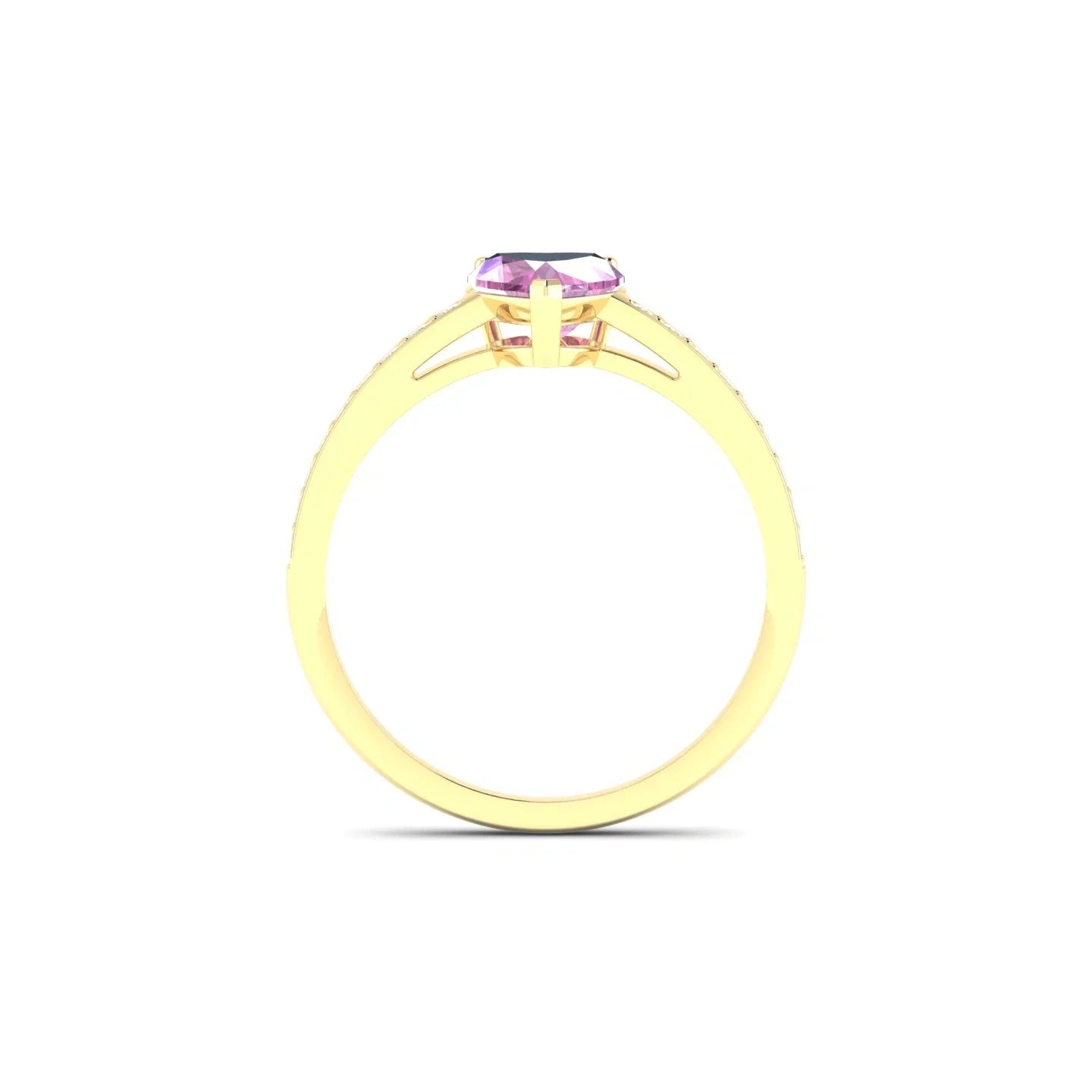 Promise | 18k Yellow Gold 5.5 mm Heart Pink Sapphire Ring