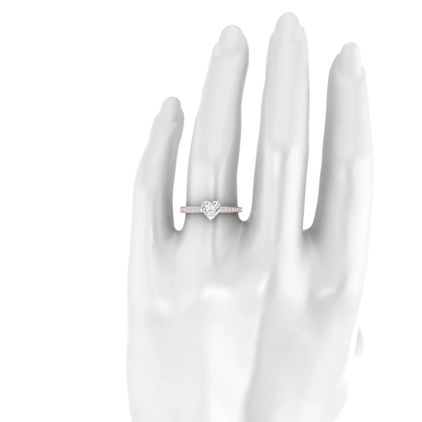 Promise | 18k Rose Gold 5.5 mm Heart Diamond Ring