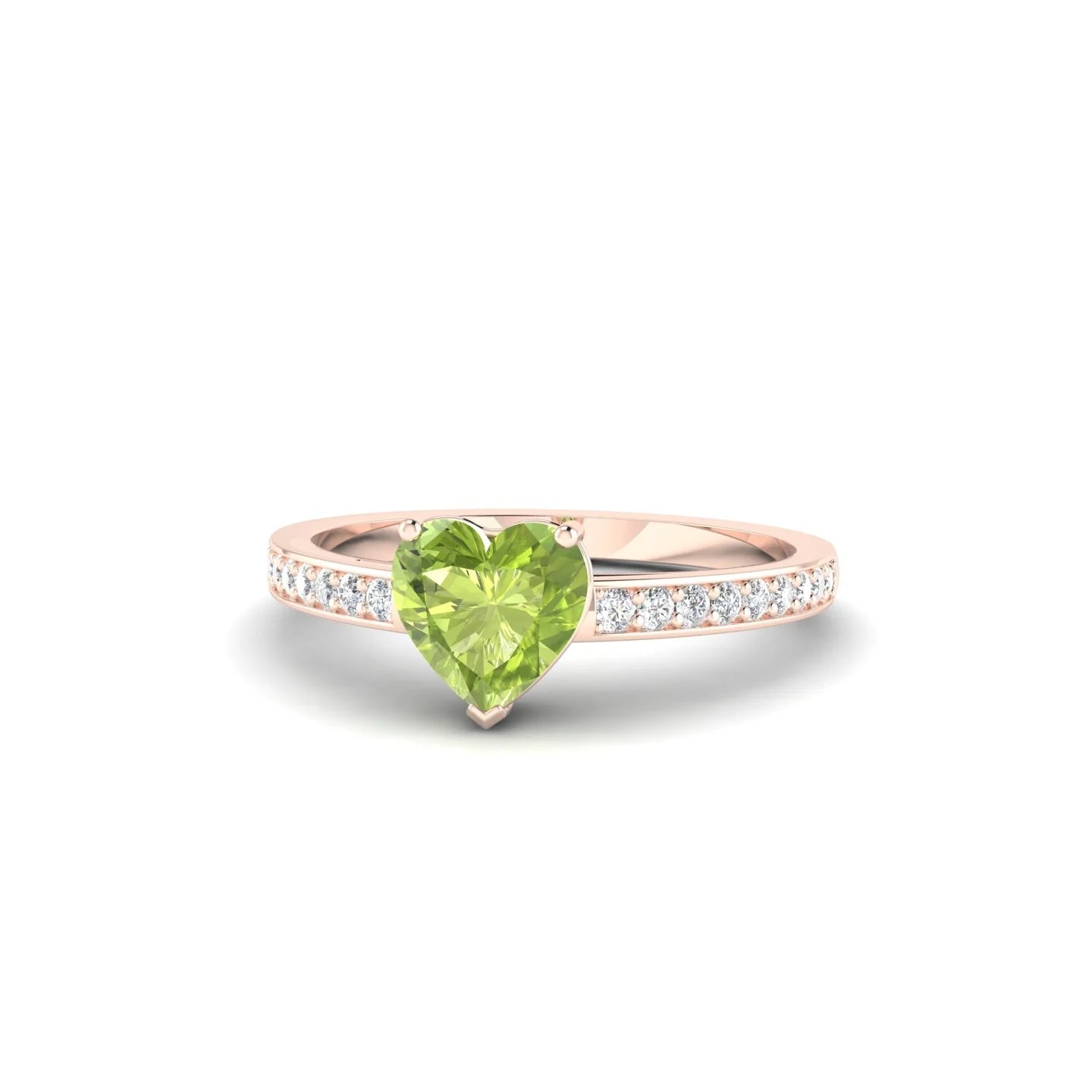 Promise | 18k Rose Gold 6 mm Heart Peridot Ring