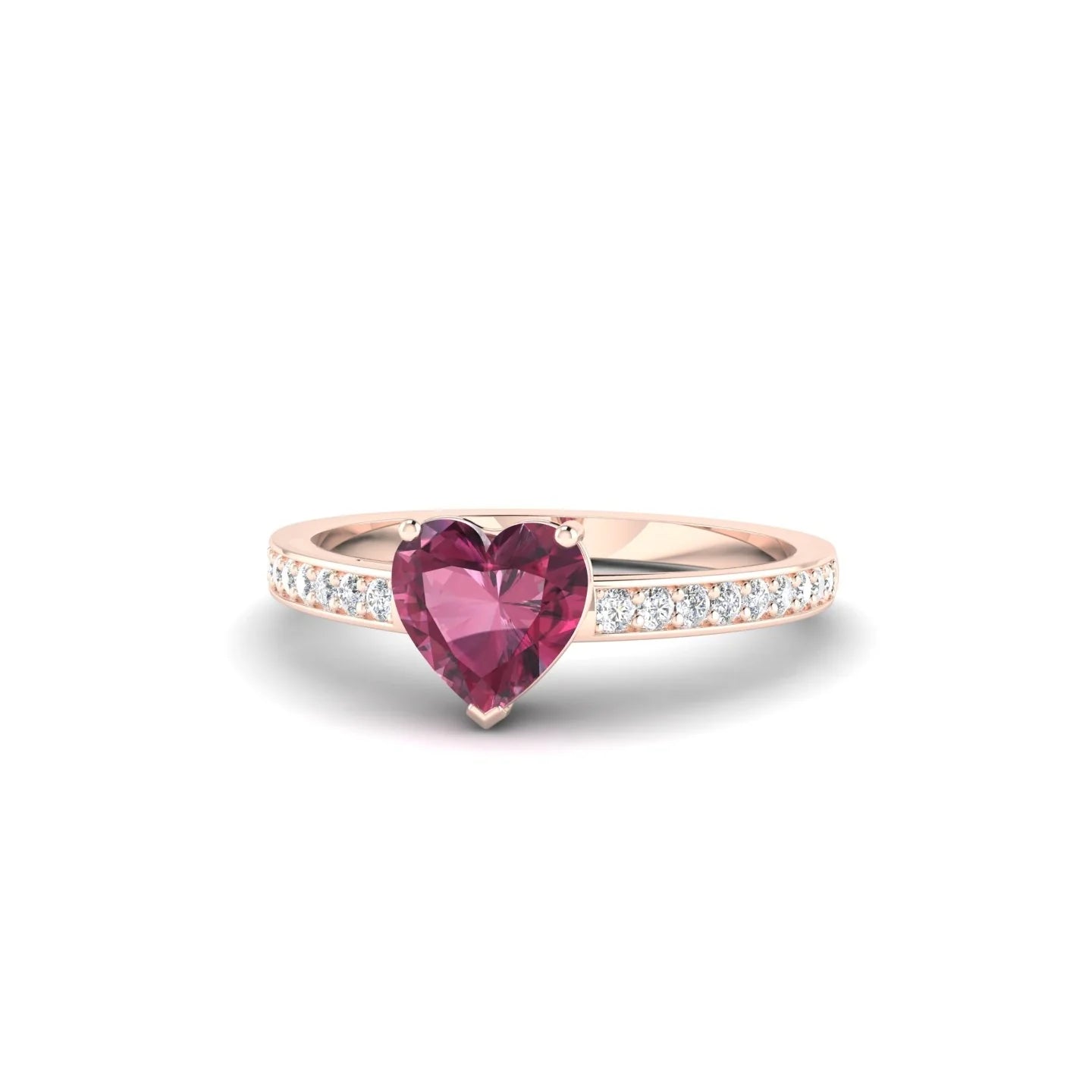 Promise | 18k Rose Gold 6 mm Heart Rhodolite Ring
