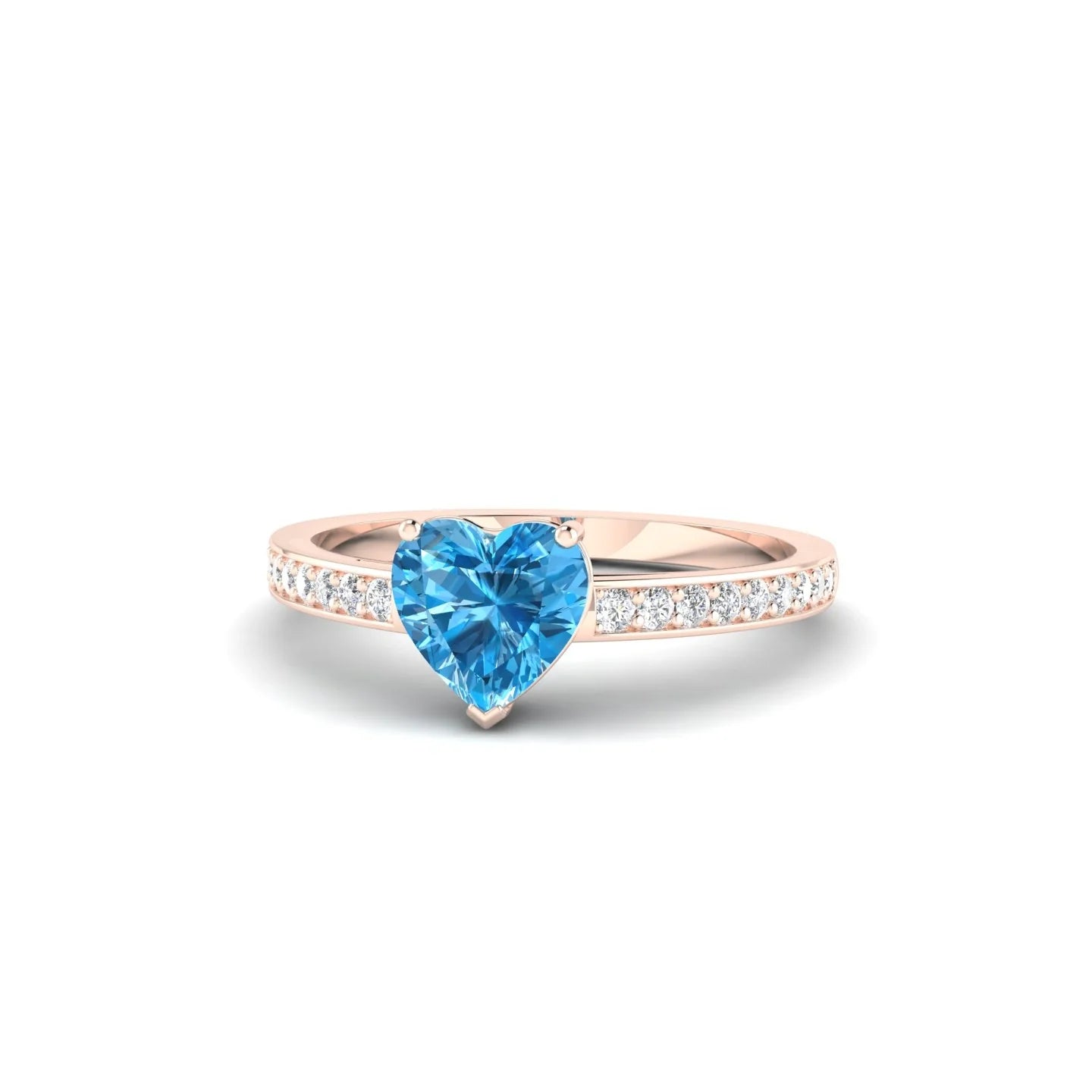 Promise | 18k Rose Gold 6 mm Heart Topaz Ring
