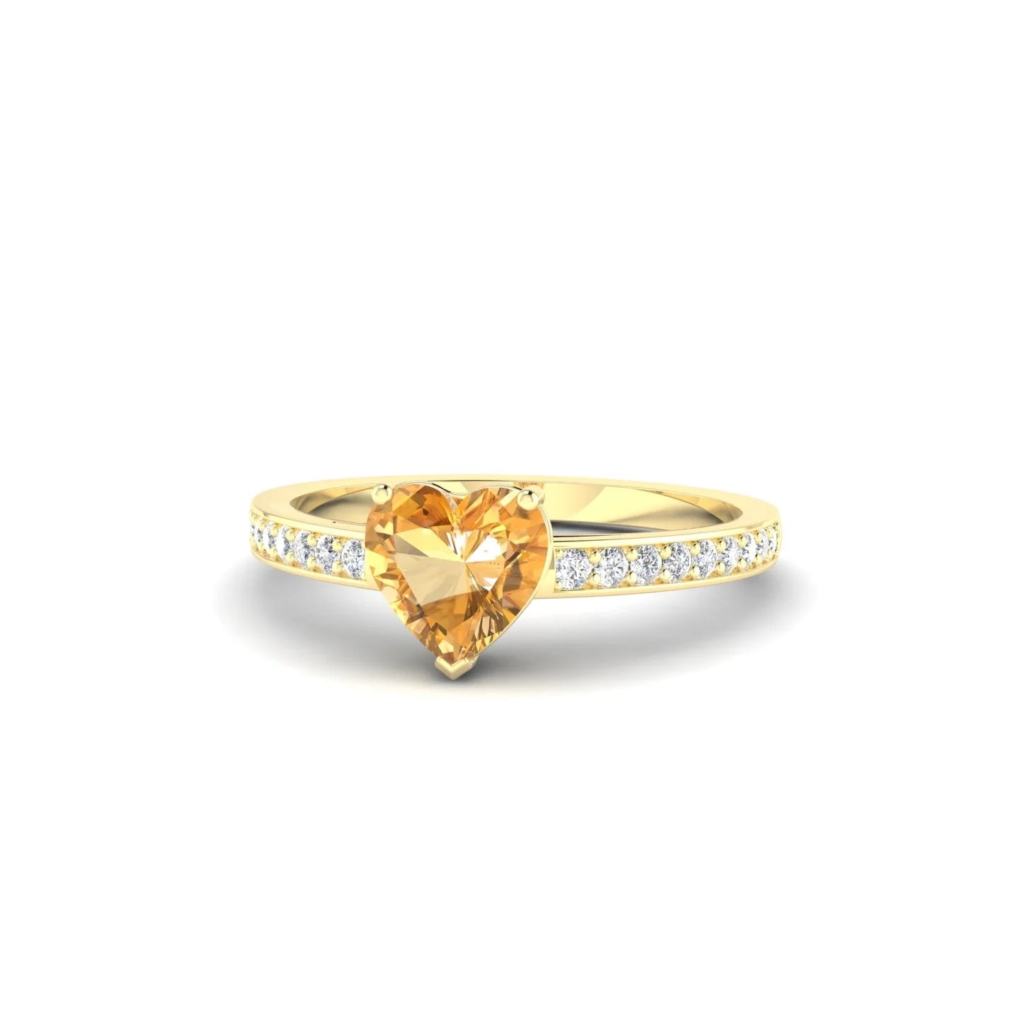 Promise | 18k Yellow Gold 6 mm Heart Citrine Ring