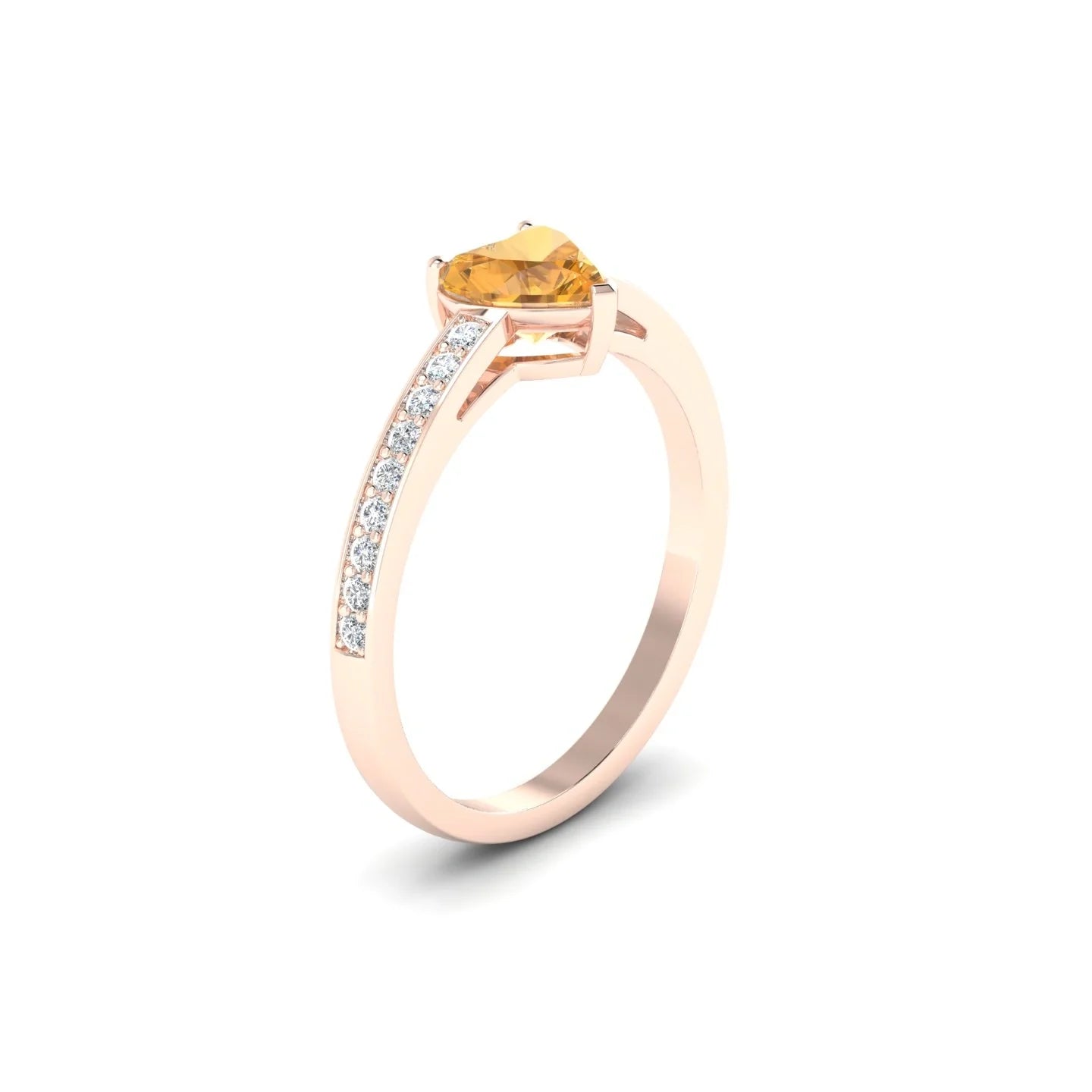 Promise | 18k Rose Gold 6 mm Heart Citrine Ring