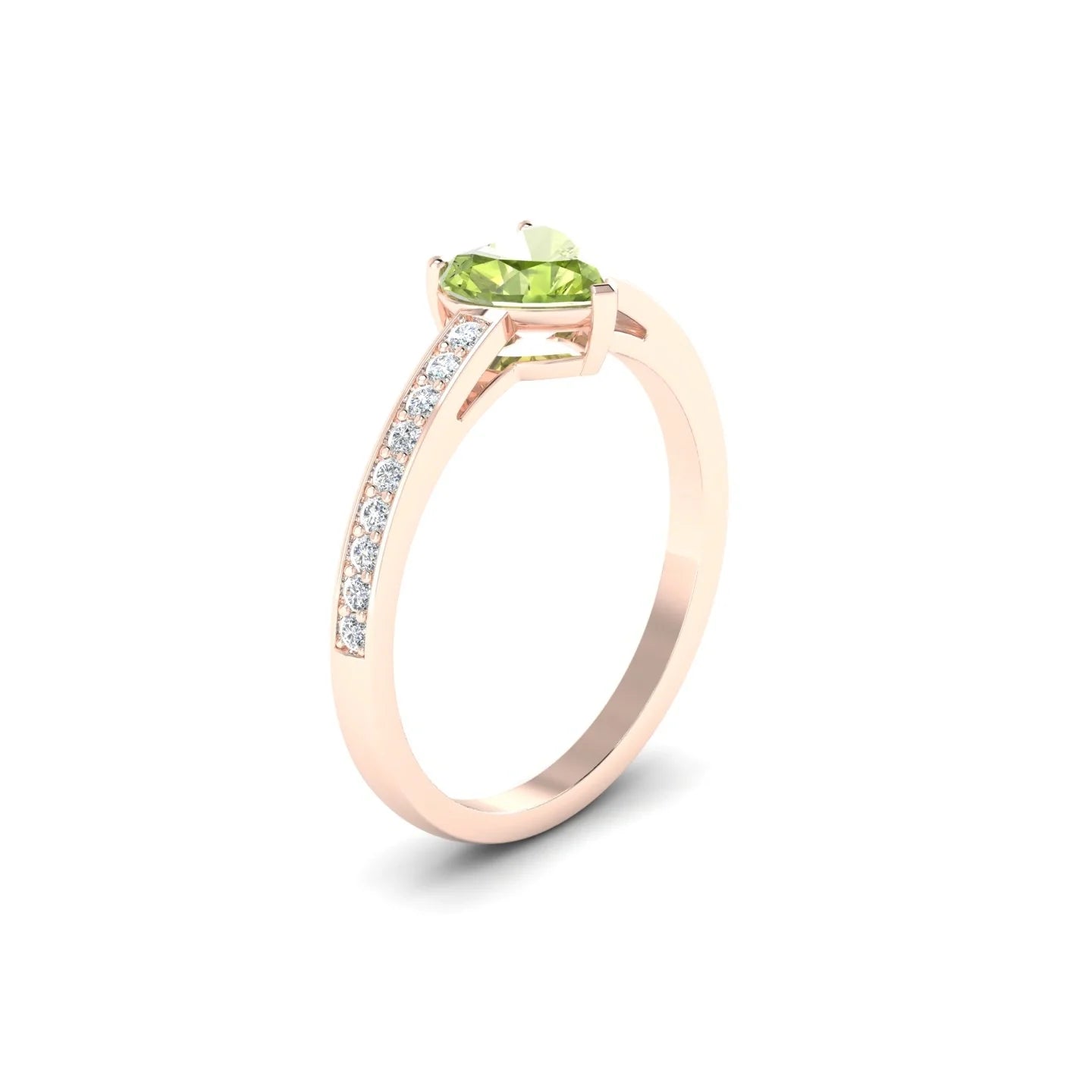 Promise | 18k Rose Gold 6 mm Heart Peridot Ring