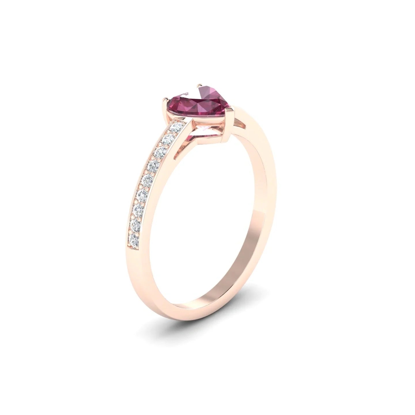 Promise | 18k Rose Gold 6 mm Heart Rhodolite Ring