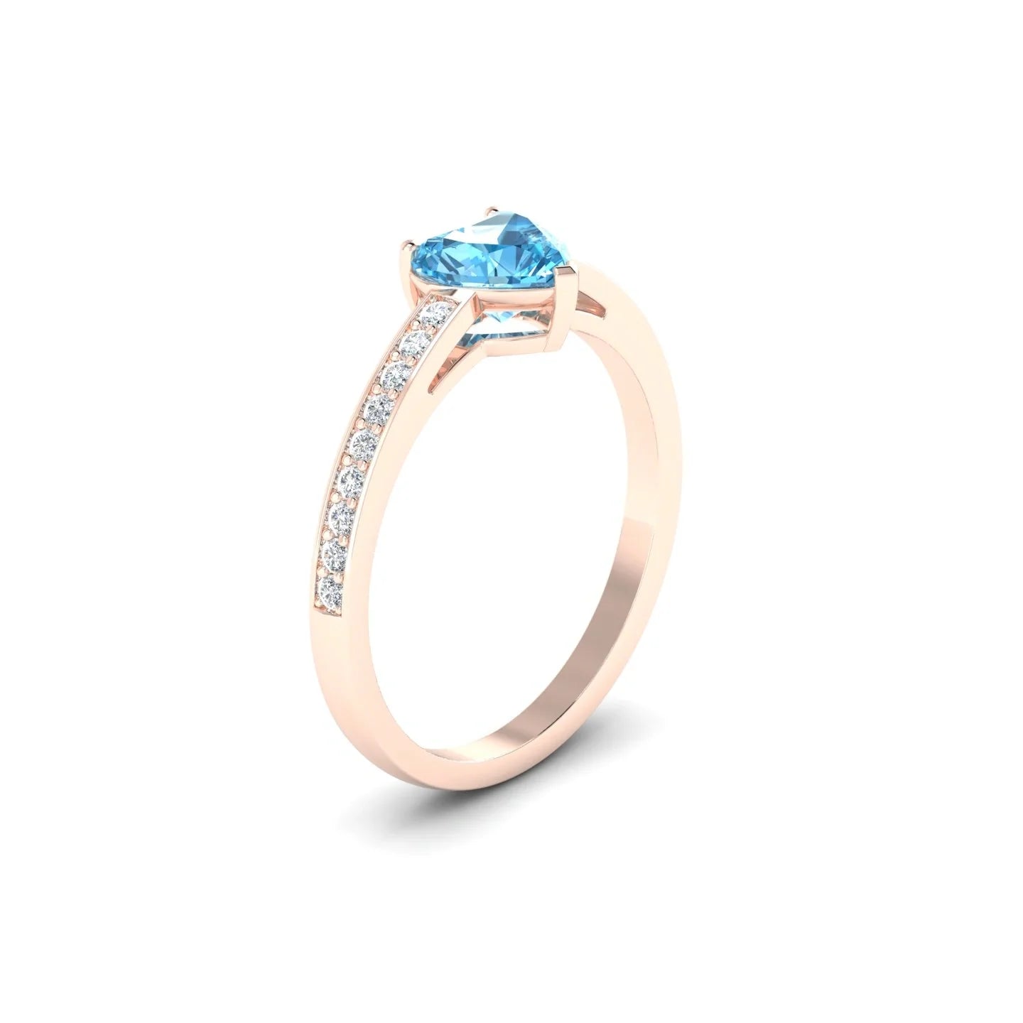 Promise | 18k Rose Gold 6 mm Heart Topaz Ring