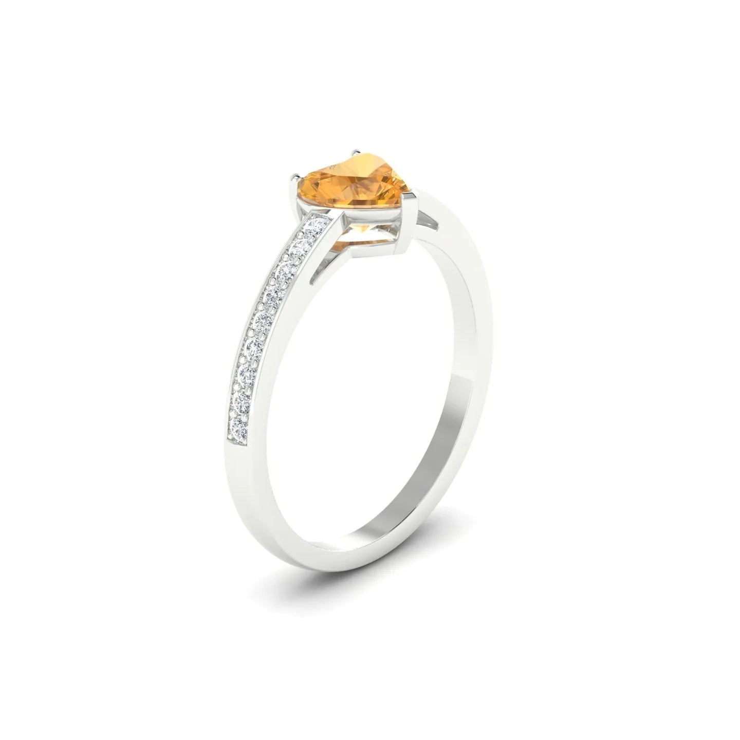 Promise | 18k White Gold 6 mm Heart Citrine Ring