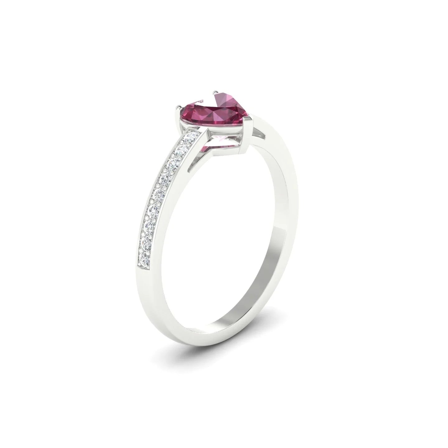 Promise | 18k White Gold 6 mm Heart Rhodolite Ring