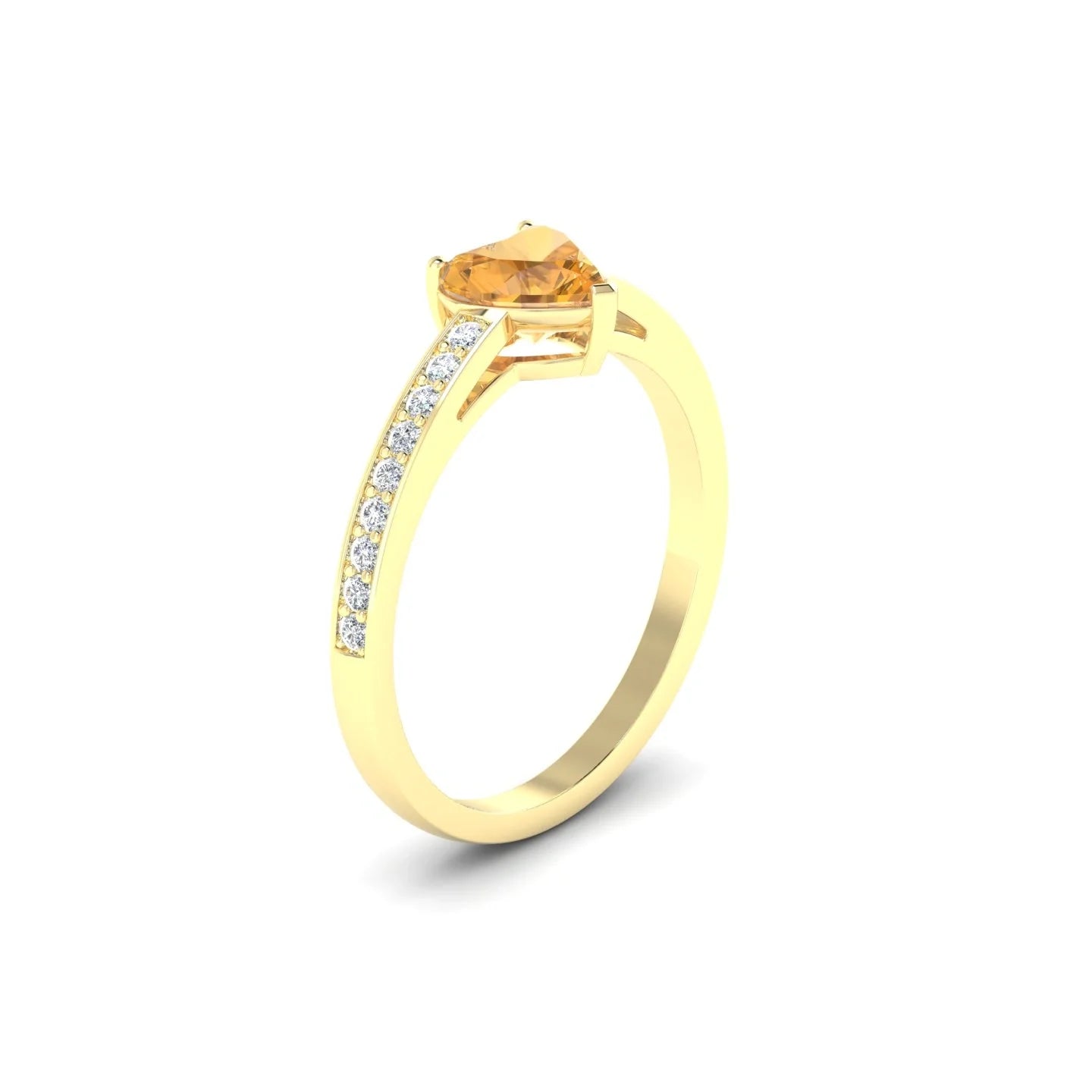 Promise | 18k Yellow Gold 6 mm Heart Citrine Ring