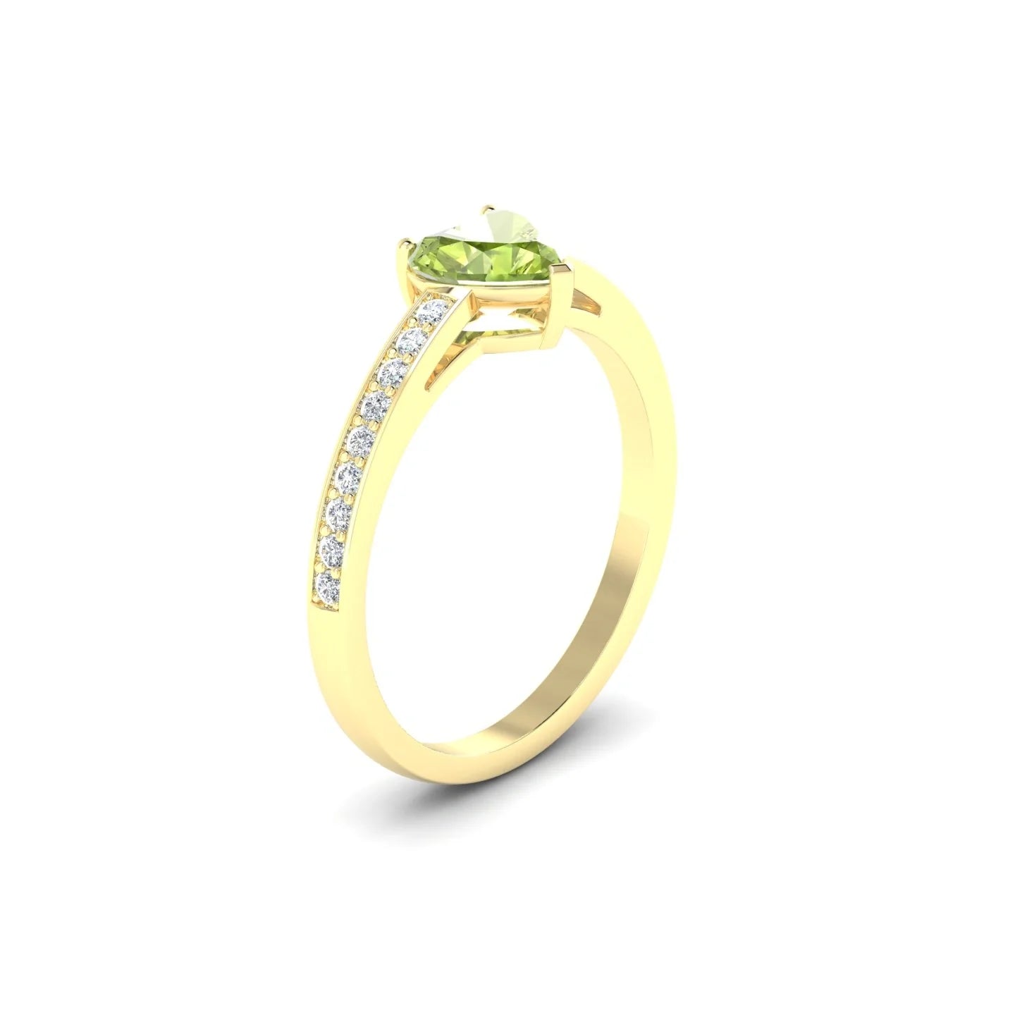 Promise | 18k Yellow Gold 6 mm Heart Peridot Ring