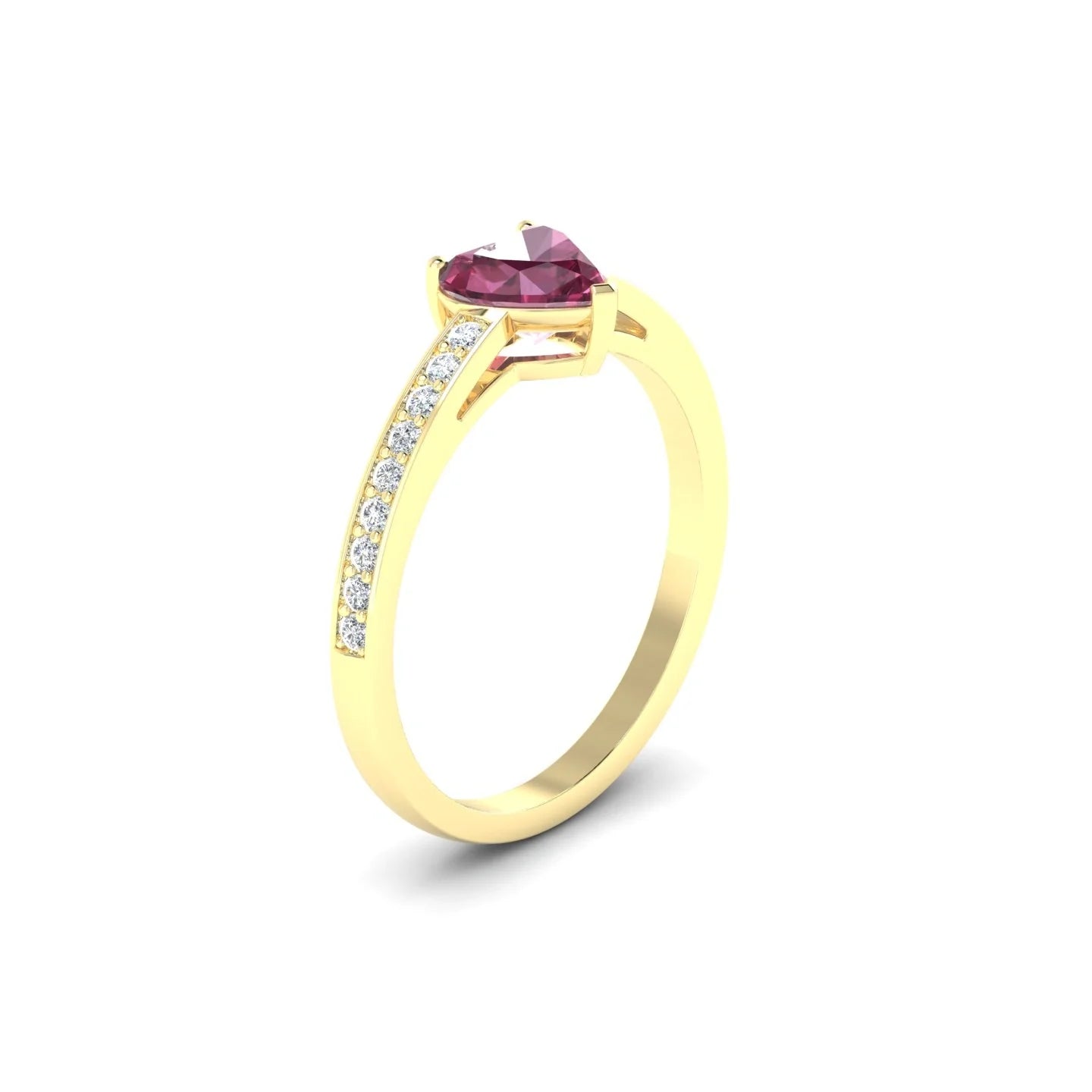 Promise | 18k Yellow Gold 6 mm Heart Rhodolite Ring