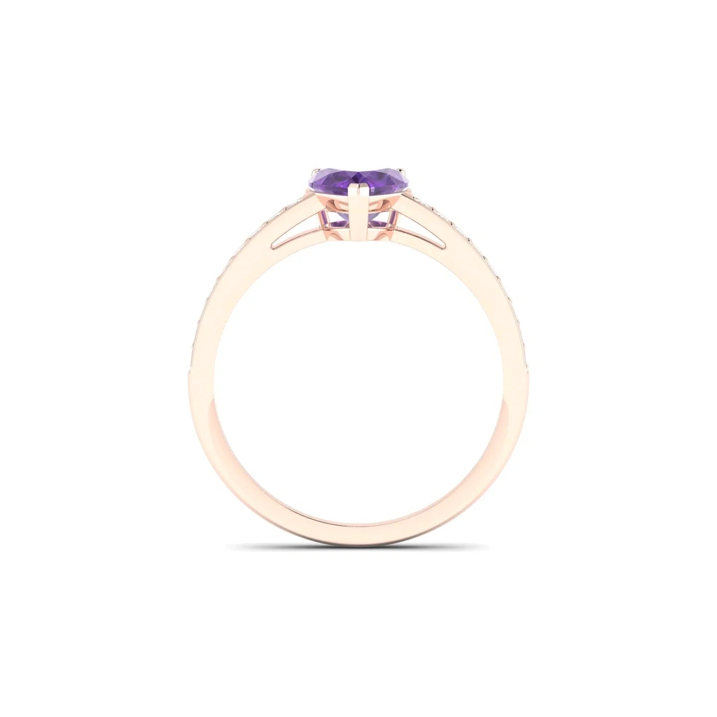 Promise | 18k Rose Gold 6 mm Heart Amethyst Ring