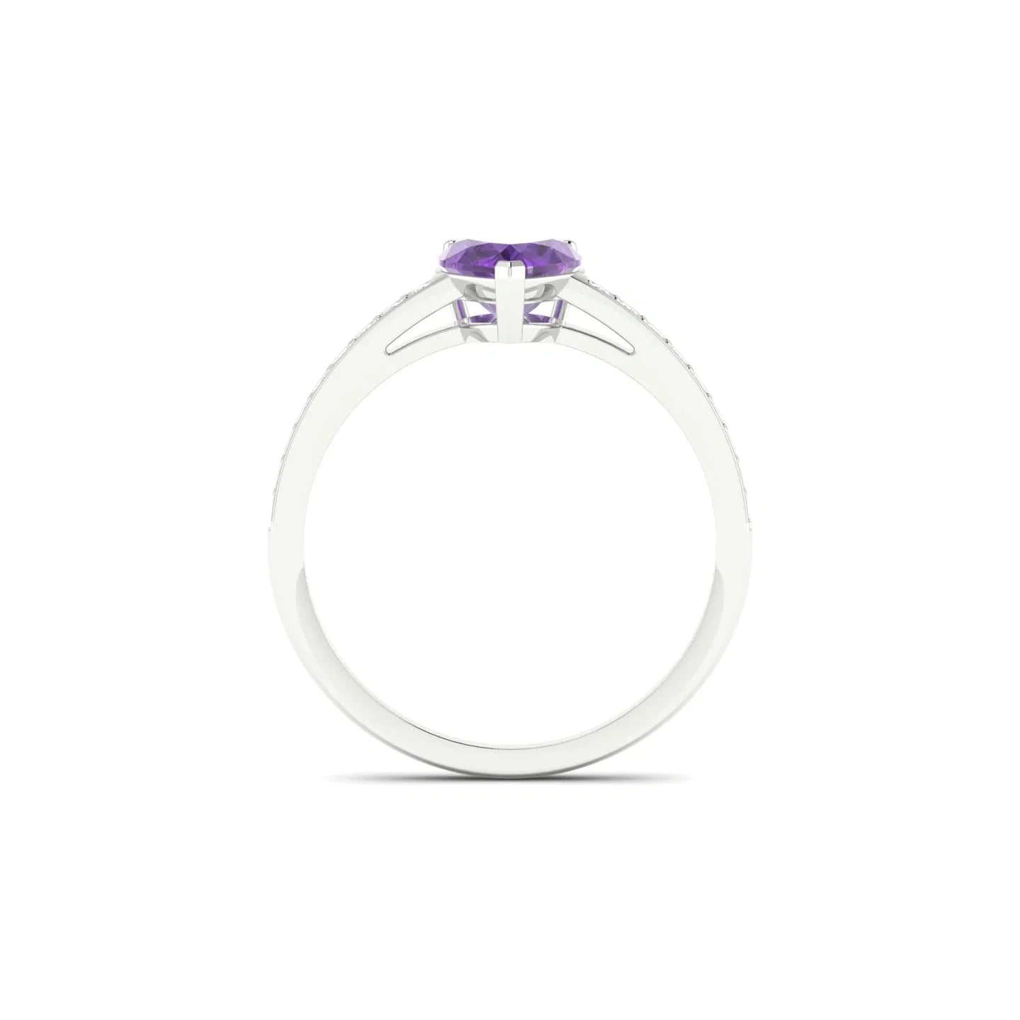 Promise | 18k White Gold 6 mm Heart Amethyst Ring