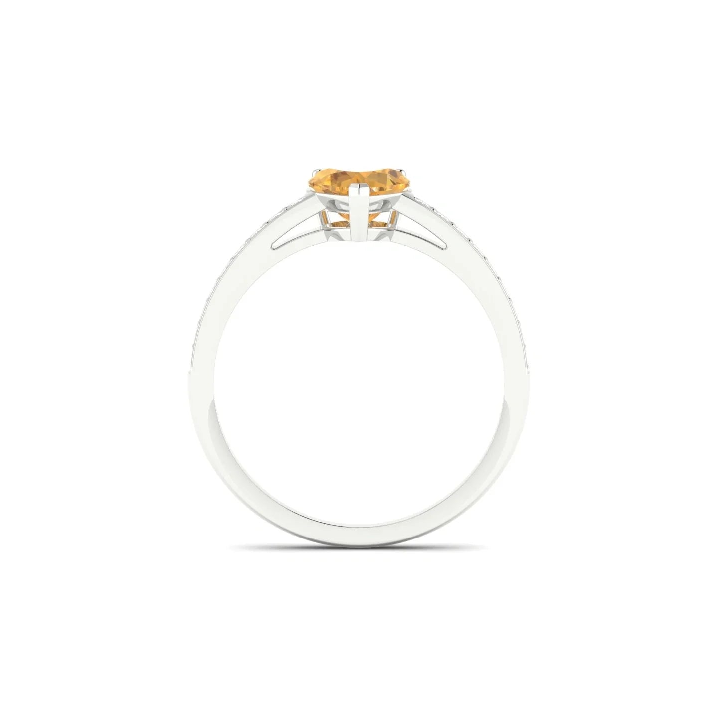 Promise | 18k White Gold 6 mm Heart Citrine Ring