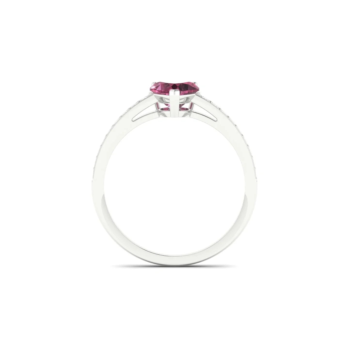 Promise | 18k White Gold 6 mm Heart Rhodolite Ring