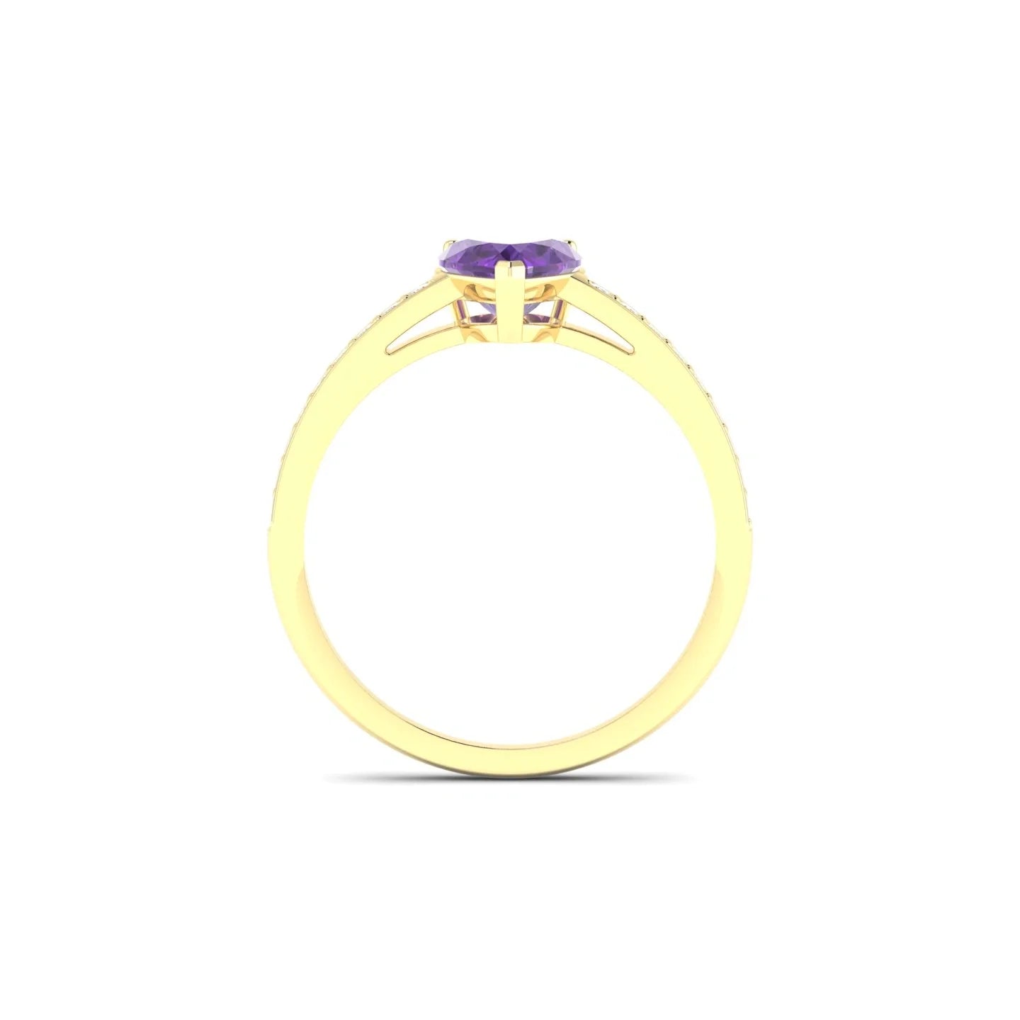 Promise | 18k Yellow Gold 6 mm Heart Amethyst Ring