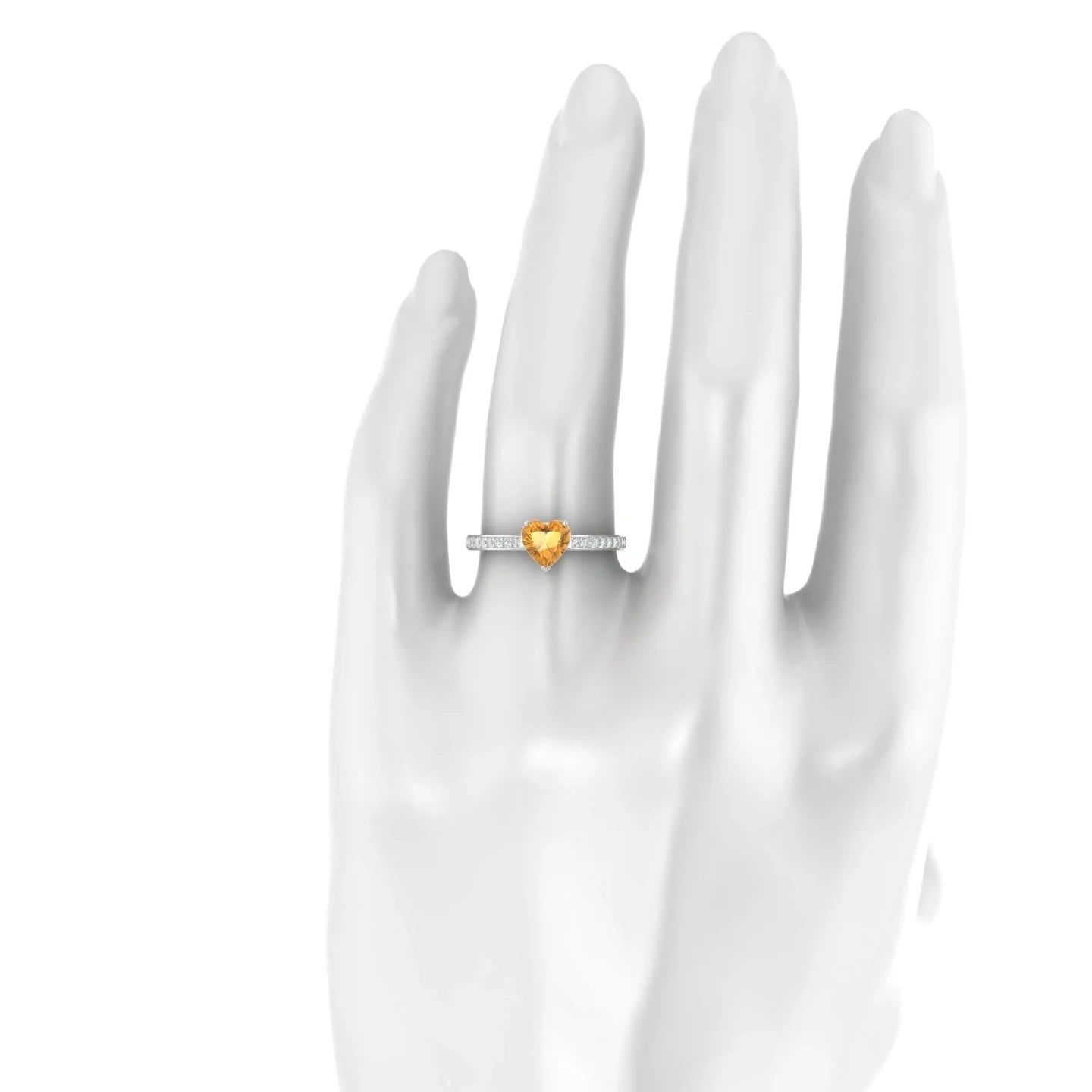 Promise | 18k White Gold 6 mm Heart Citrine Ring