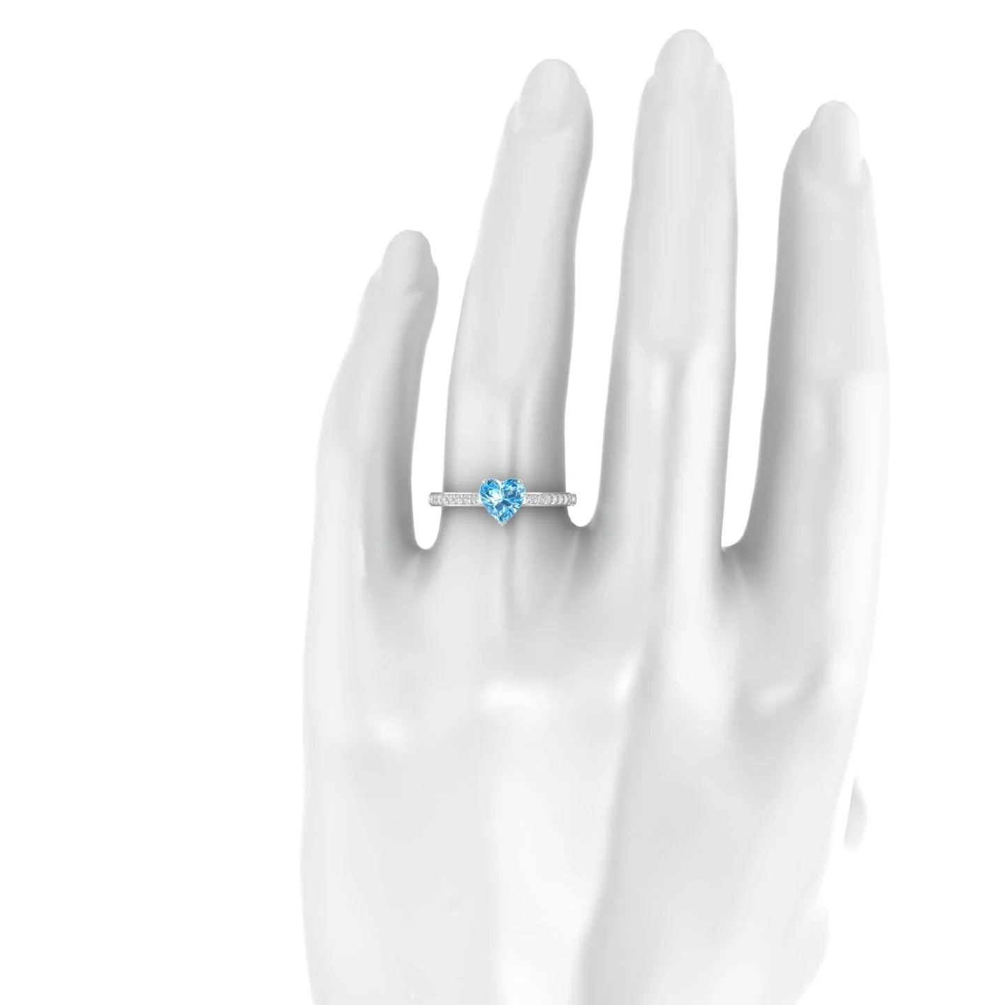 Promise | 18k White Gold 6 mm Heart Topaz Ring