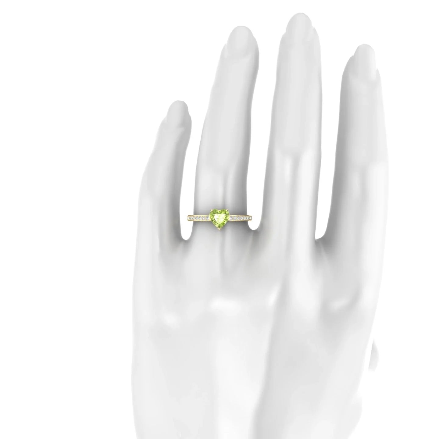 Promise | 18k Yellow Gold 6 mm Heart Peridot Ring