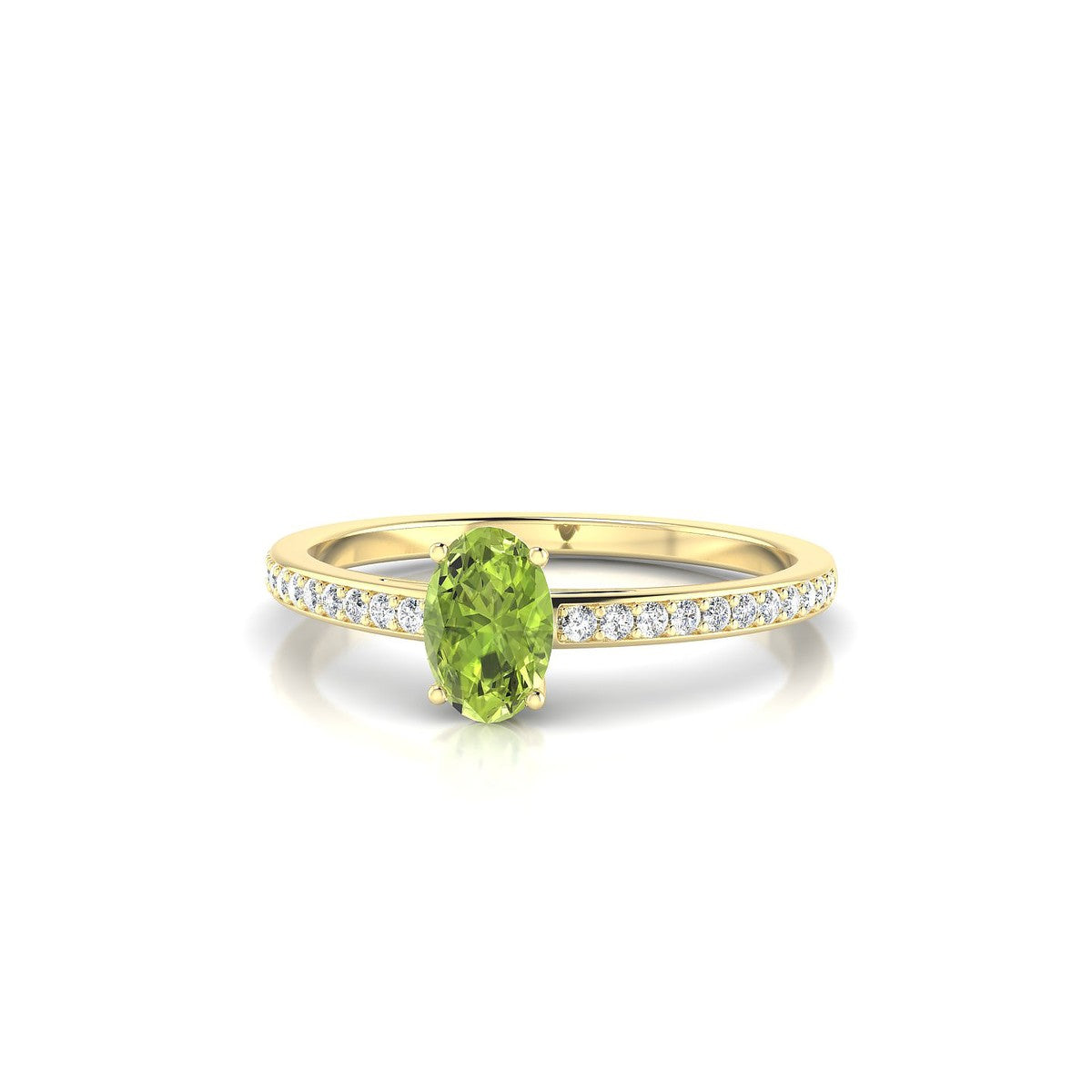 Promise | 18k Yellow Gold 6 x 4 mm Oval Peridot Ring