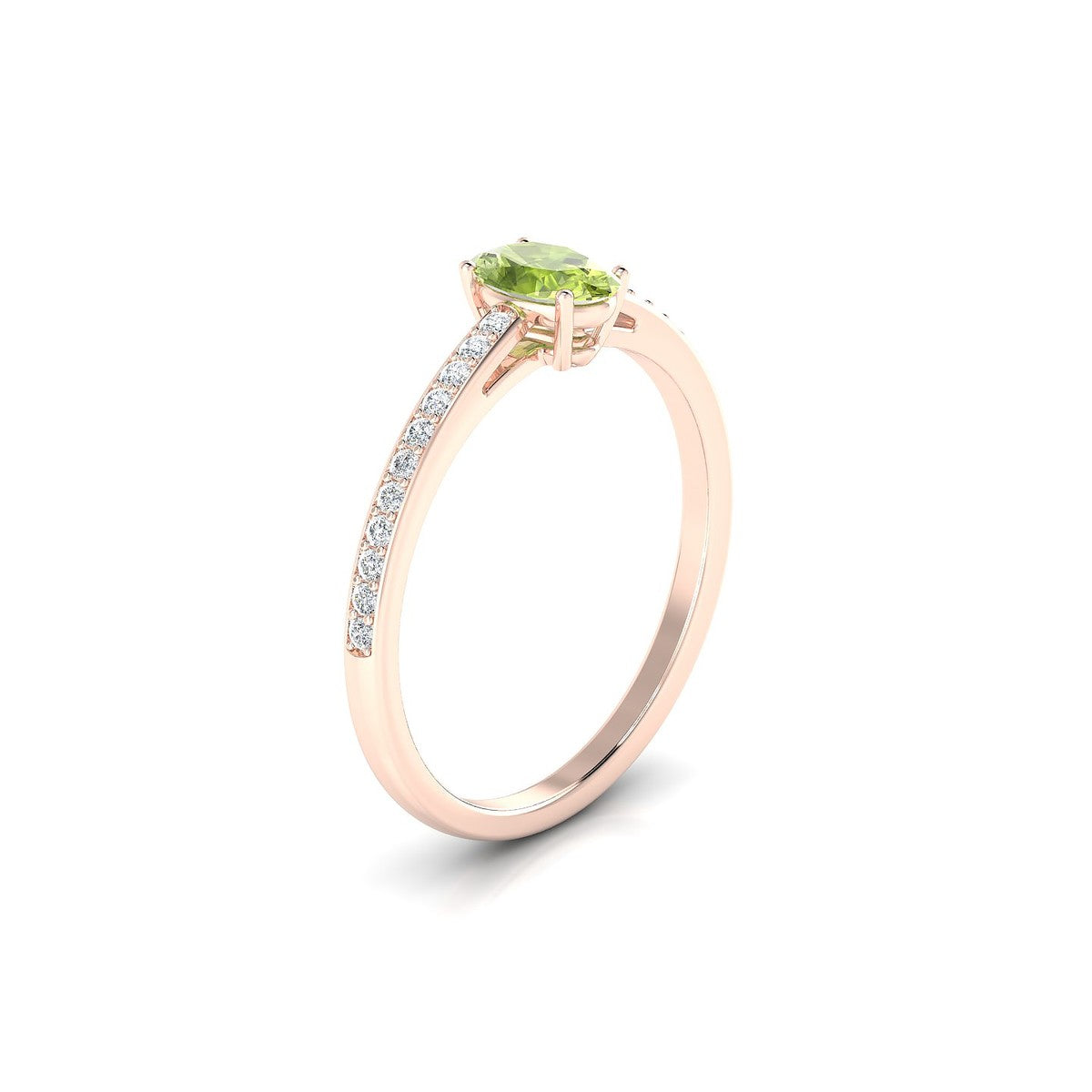 Promise | 18k Rose Gold 6 x 4 mm Oval Peridot Ring