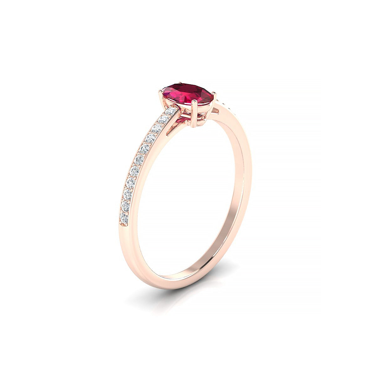 Promise | 18k Rose Gold 6 x 4 mm Oval Ruby Ring
