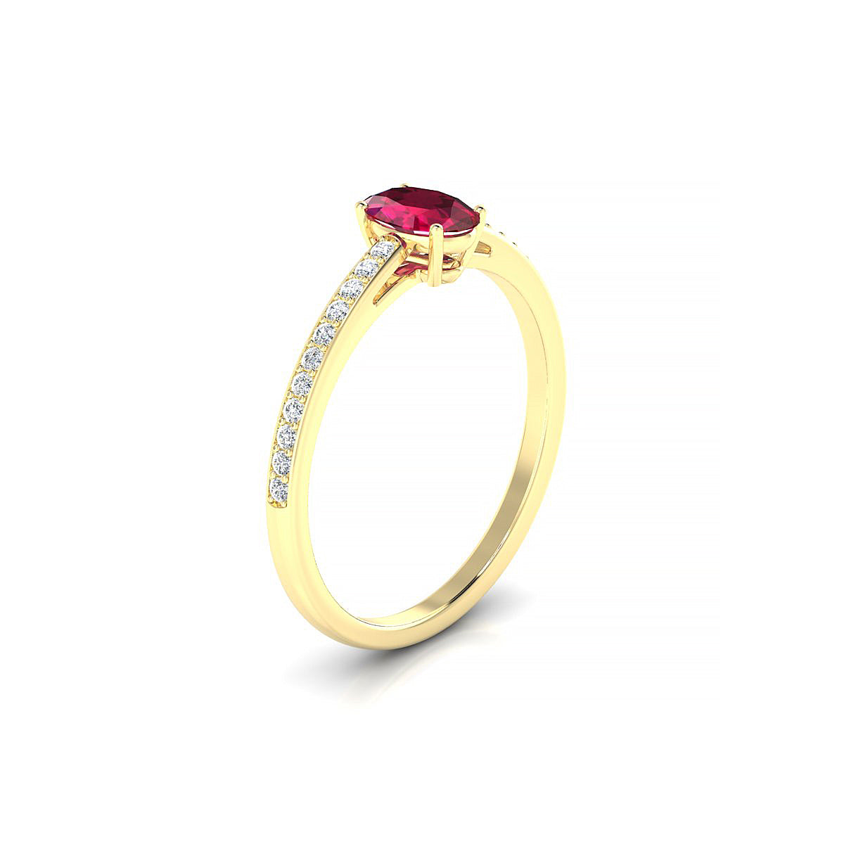 Promise | 18k Yellow Gold 6 x 4 mm Oval Ruby Ring